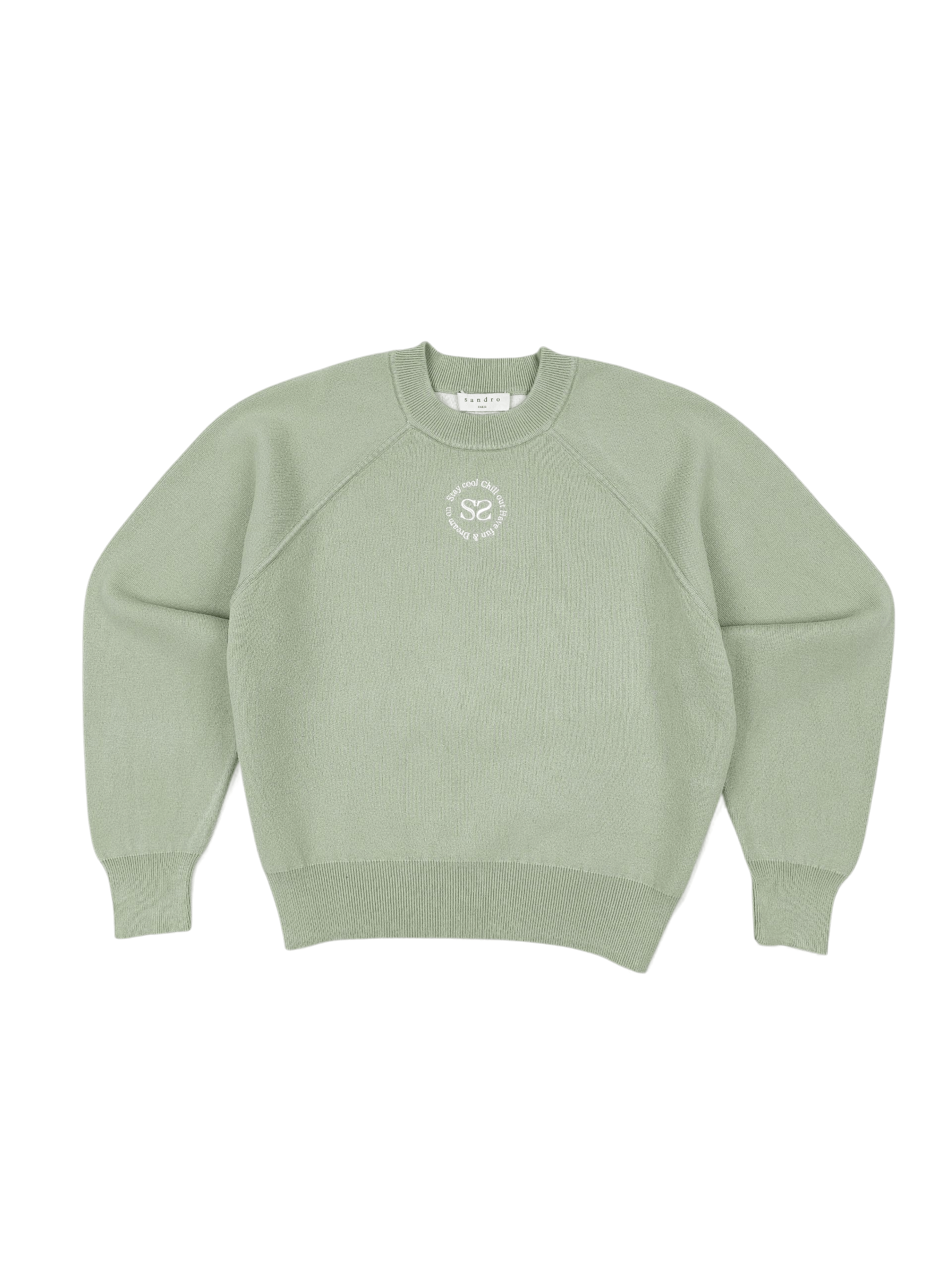 Sandro 💎 Sandro Light Green Boxy Relaxed Mint Jumper Sweatshirt XS Size XS / US 0-2 / IT 36-38 - 1 Thumbnail