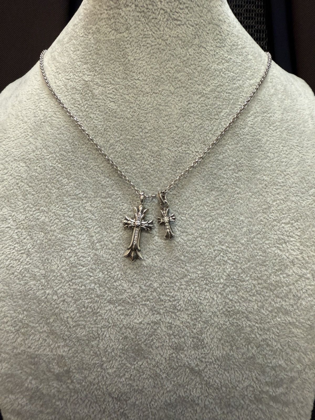 Chrome Hearts Chrome hearts DBL CH cross pave & baby fat pave + roll chain Size ONE SIZE - 2 Thumbnail