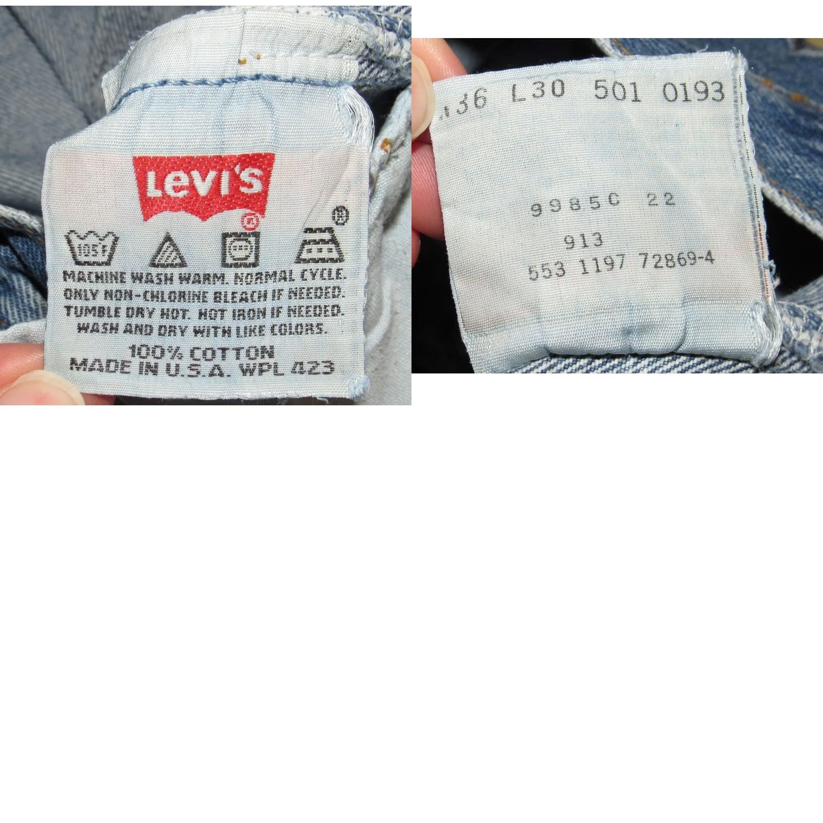 Vintage Vtg Levis 505 Denim Jeans Made In USA 32 x 30 Mens Regular 32 Blue Straight Inseam 30 Vintage Levis 505 Denim Jeans Made In USA 32 x 30 Mens Blueside Size US 32 / EU 48 - 8 Thumbnail
