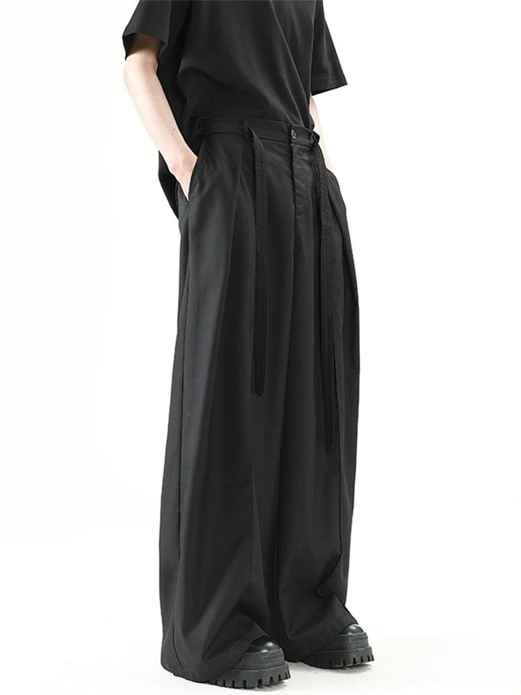 Japanese khaki loose wide-leg casual trousers