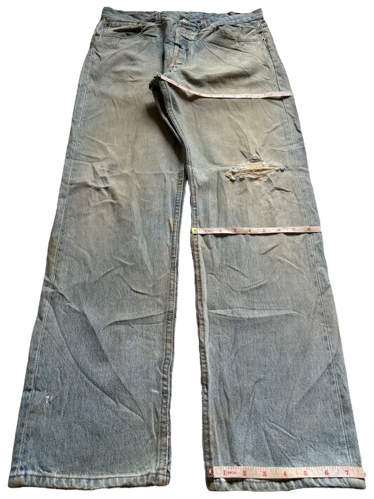 Levi's SALES🔥Vintage 90s Levis 501 Distressed Ripped Loose Jeans Size US 32 / EU 48 - 13 Thumbnail