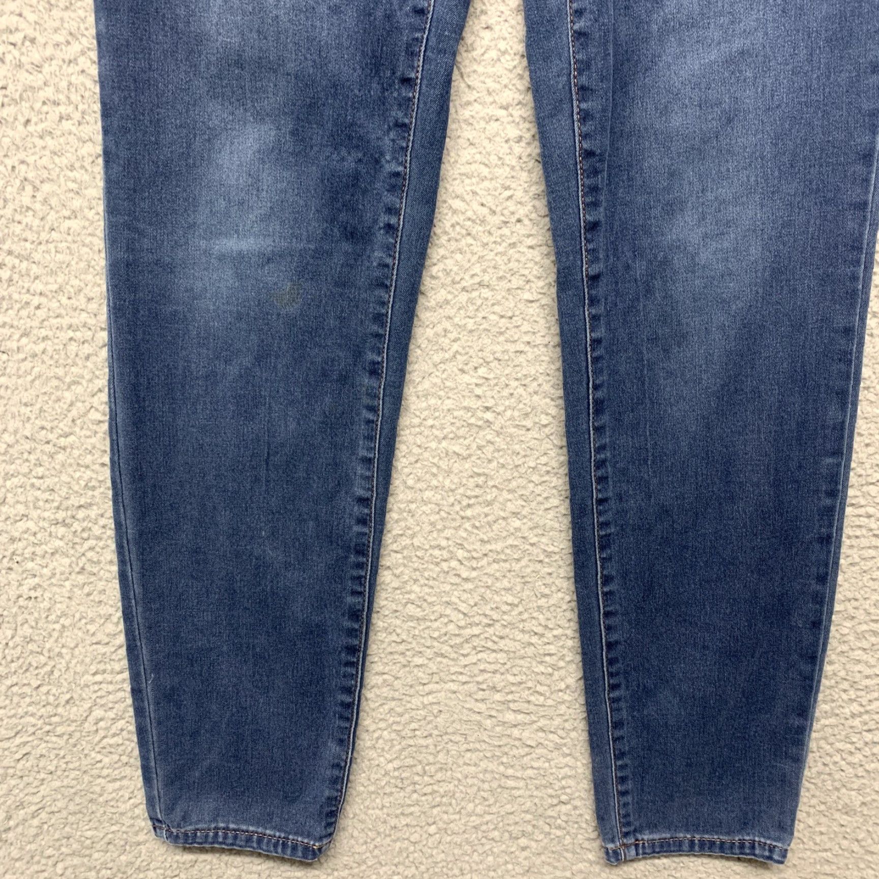 Vintage Aéropostale Women's Jeans Long Blue High Rise Dark Wash Skinny Stretch Jegging Size 4 Size 27" / US 4 / IT 40 - 3 Thumbnail