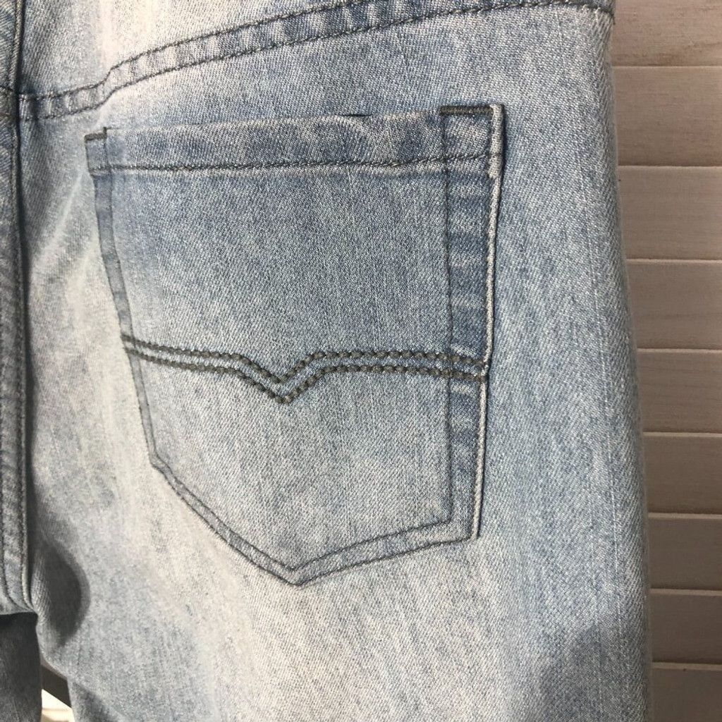 Vintage slim fit light blue Jeans cotton blend retro style Sz 34 X32 Size US 34 / EU 50 - 5 Thumbnail