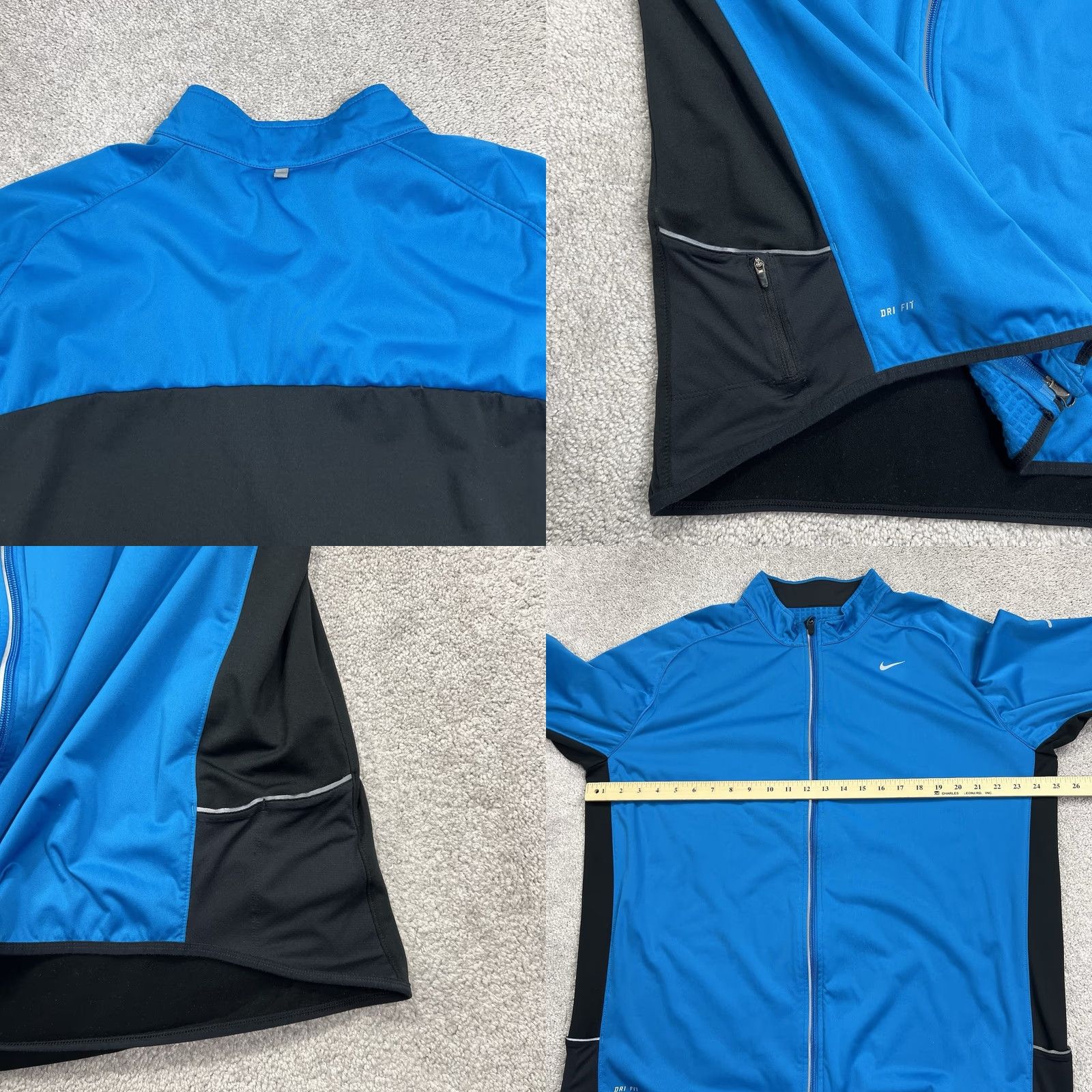 Nike Nike Element Shield Jacket Mens 2XL Full Zip Blue Black 424242-425 Mid-Length Pockets Reflective Lined Size US XXL / EU 58 / 5 - 8 Thumbnail