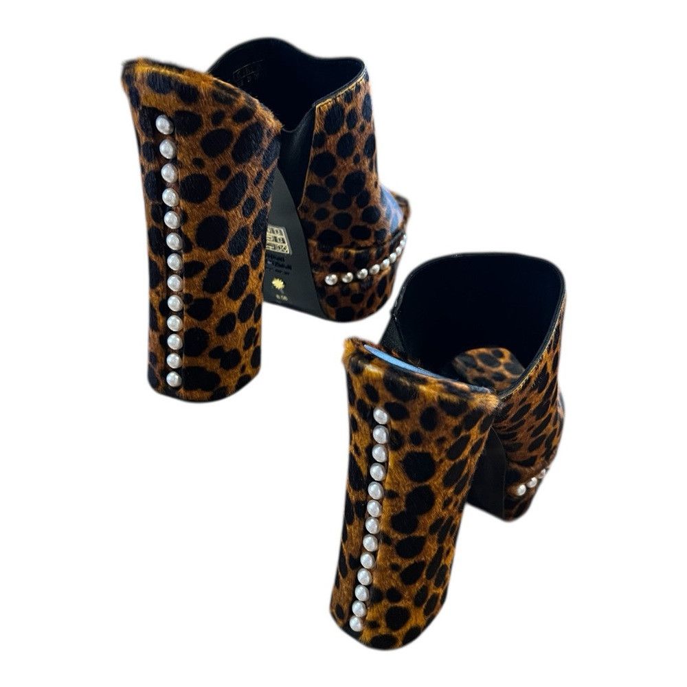 Stuart Weitzman Stuart Weitzman Skyhigh 145 Pearl Slide Calf Hair Leopard Size US 8.5 / IT 38.5 - 3 Thumbnail