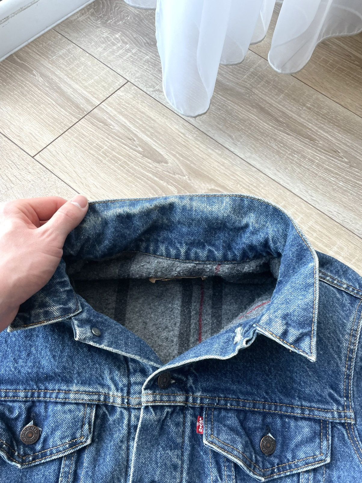 Levi's Vintage 90s Levis Made In USA Lined Denim Trucker Jacket 44L Size US M / EU 48-50 / 2 - 13 Thumbnail