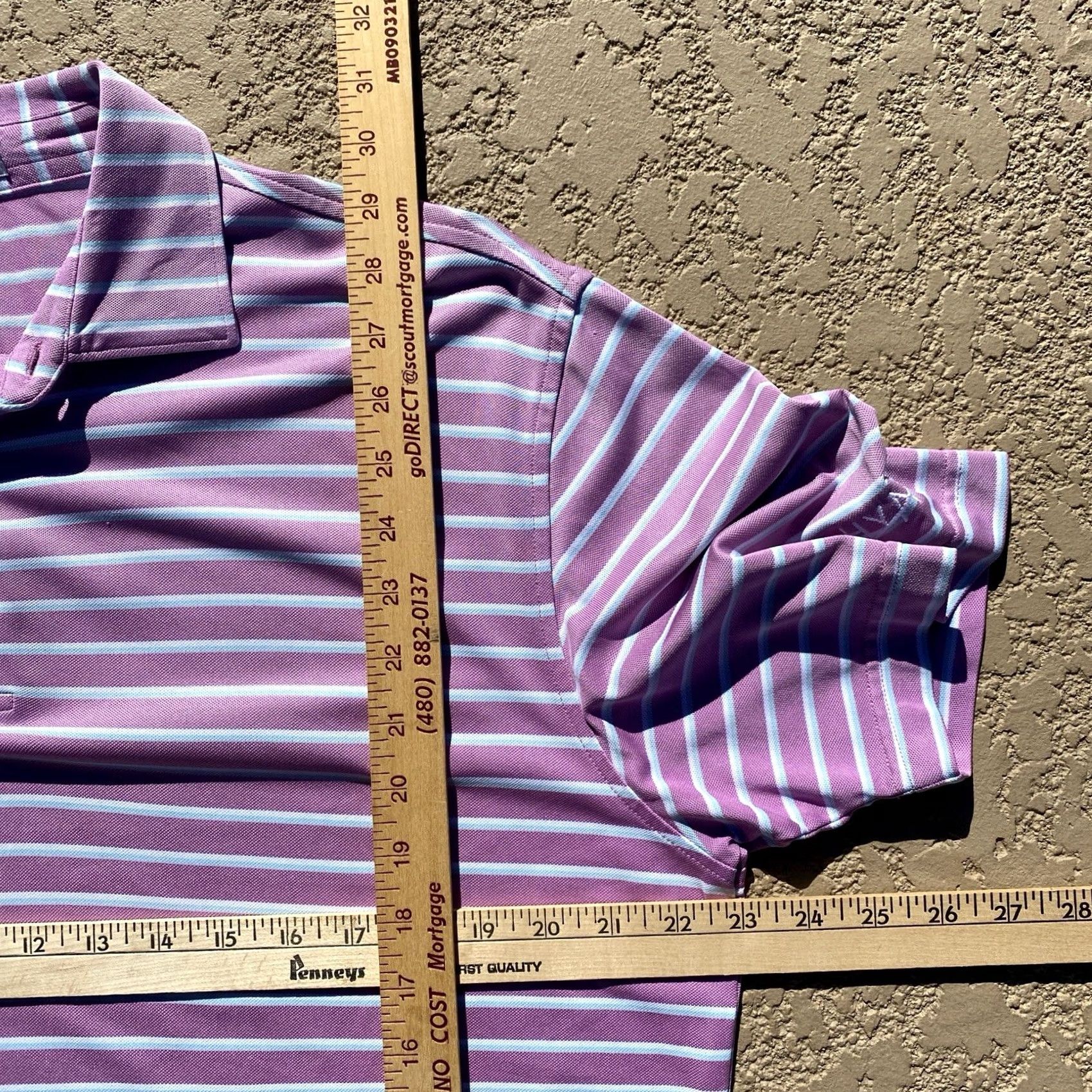 Peter Millar Peter Millar Polo Shirt Mens Medium Purple Blue Stripe Polo Shirt Polo Shirt Men Size US M / EU 48-50 / 2 - 5 Thumbnail