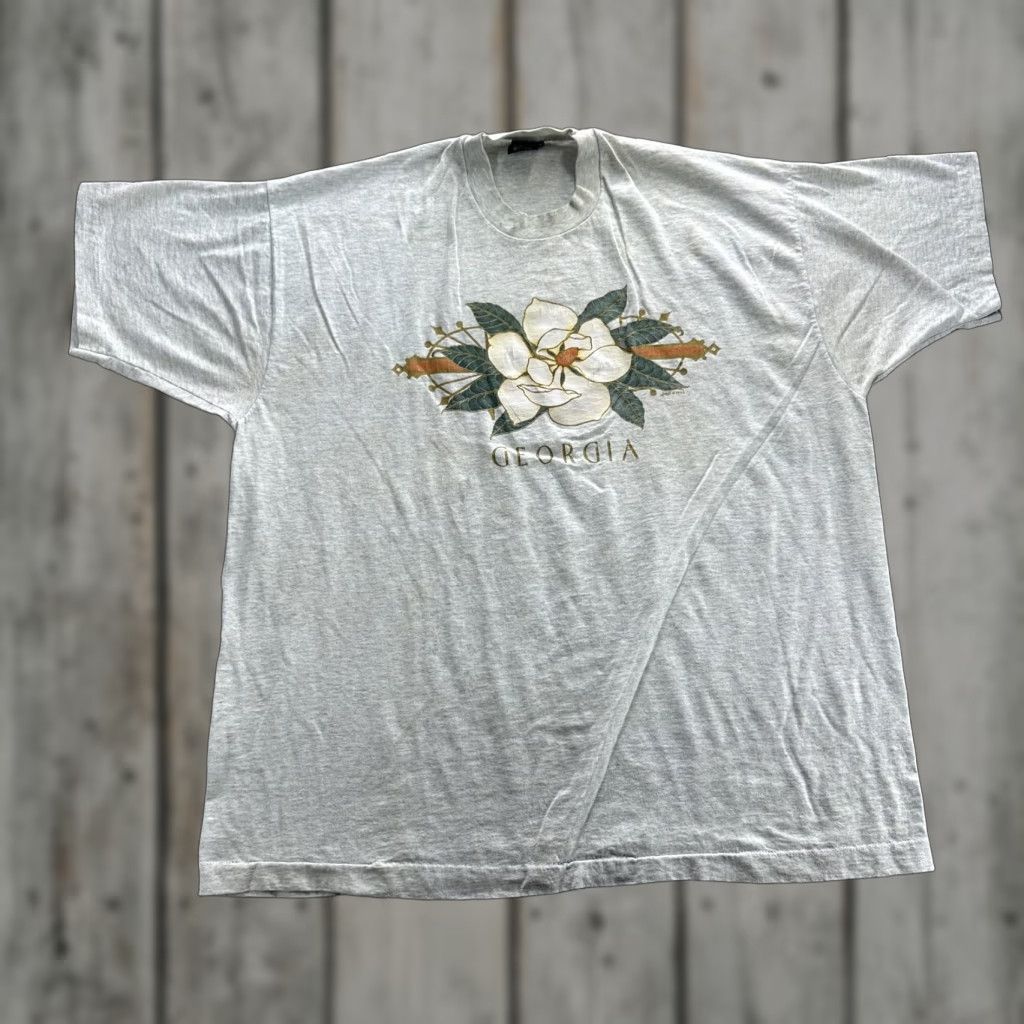 Fruit Of The Loom VINTAGE Georgia Shirt Mens XL Fruit of the Loom Magnolia Graphic Made USA 90s Size US XXL / EU 58 / 5 - 1 Thumbnail