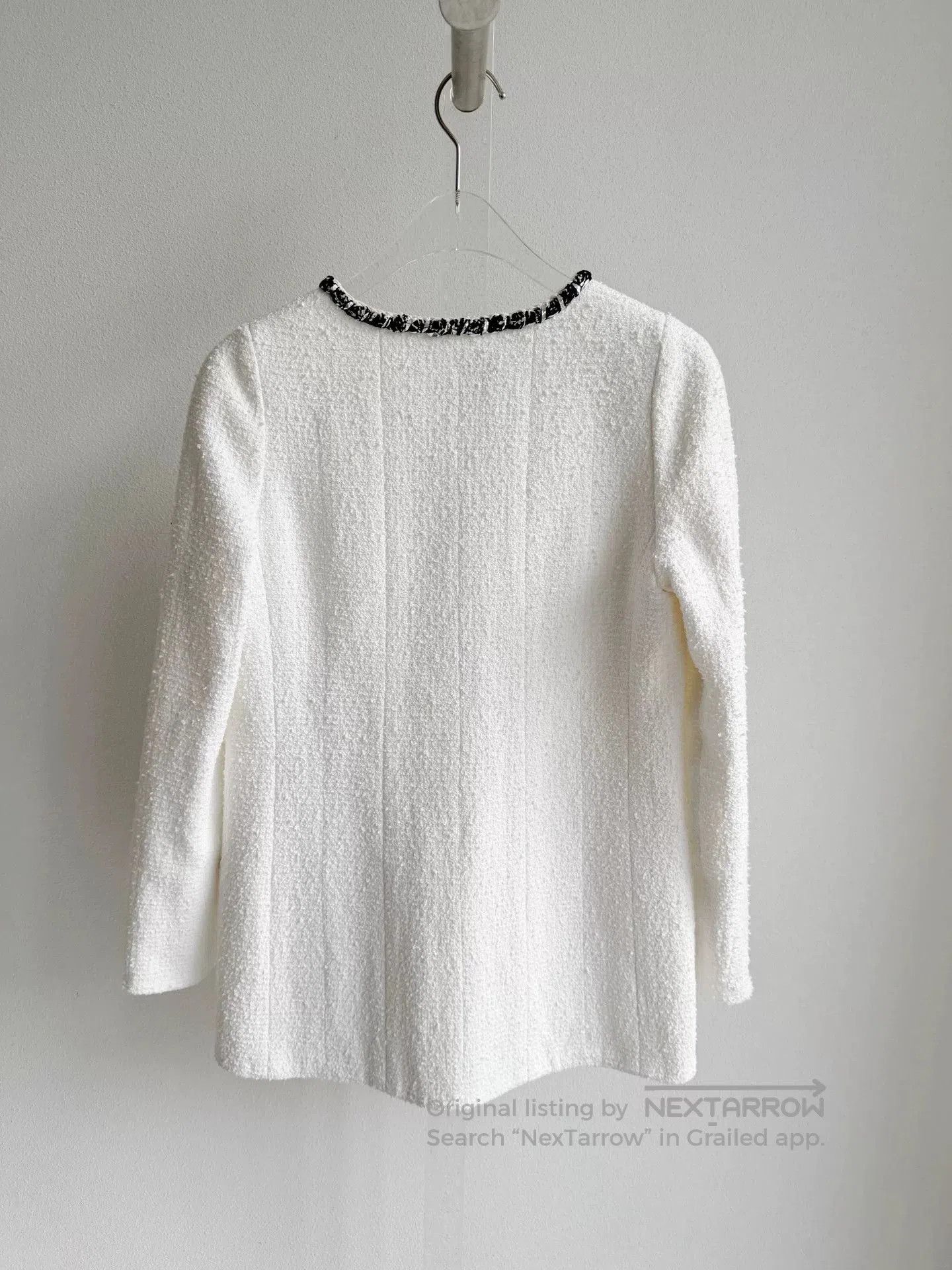 Chanel Chanel 22P White Black Trim Coat. Size XXS / US 00 / IT 34 - 3 Thumbnail