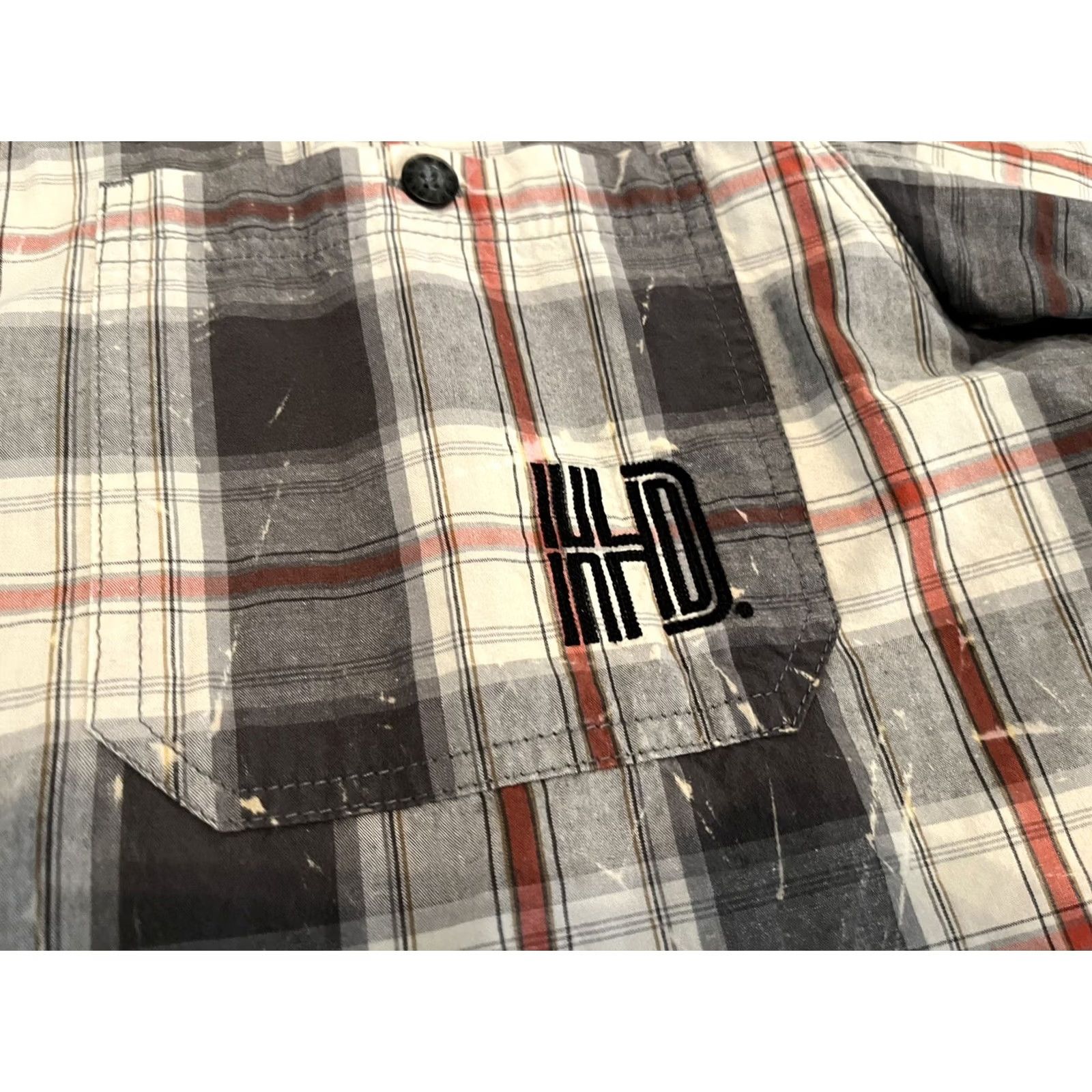 Harley Davidson Harley-Davidson Short Sleeve Plaid Shirt Mens XL Embroidered Cotton Button-Up Size US XL / EU 56 / 4 - 3 Thumbnail