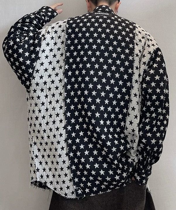Japanese Brand × Vintage Avant garde y2k oversized distressed star panel shirt Size US XL / EU 56 / 4 - 3 Thumbnail