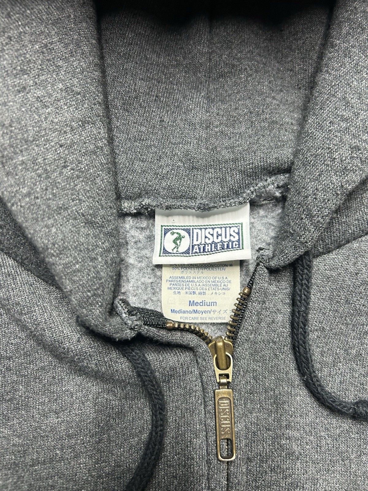 Vintage Vtg discus athletic hoodie zip blank dark gray soft medium Size US M / EU 48-50 / 2 - 5 Thumbnail