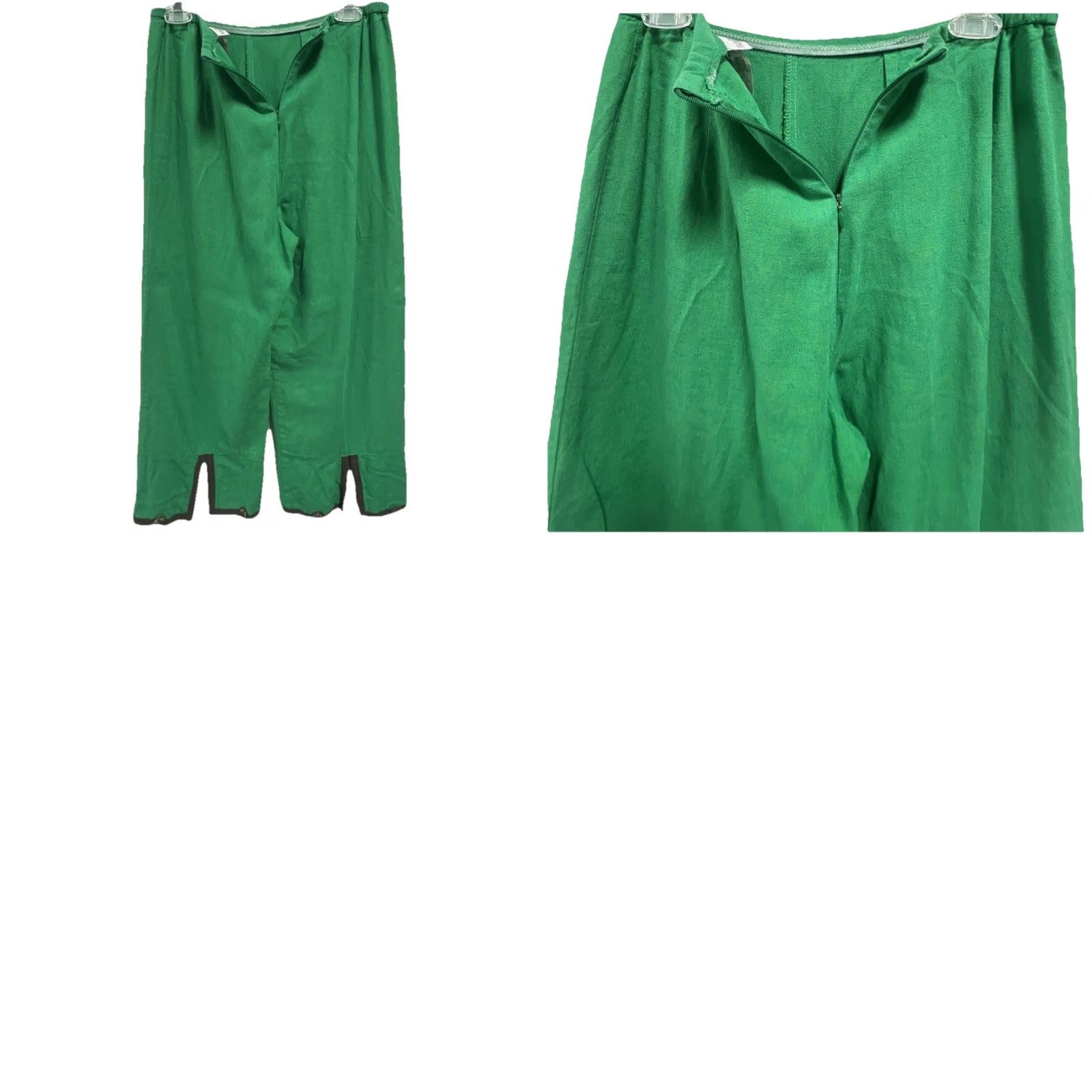 Vintage VINTAGE Sharon Young Linen Blend Pants Women's Size 10 Green Boho Cropped 20in Inseam USA Size 32" / US 10 / IT 46 - 9 Thumbnail