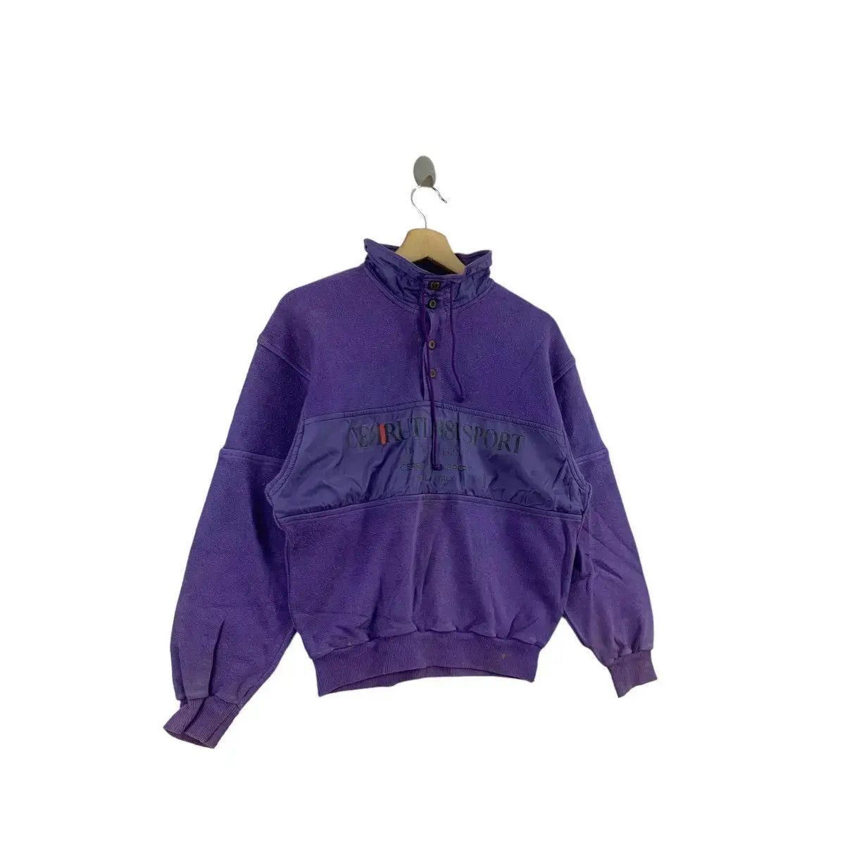 Cerruti 1881 Vtg 90’ CERRUTI 1881 PARIS Sport Collection Henley Sweater Size L / US 10 / IT 46 - 3 Thumbnail