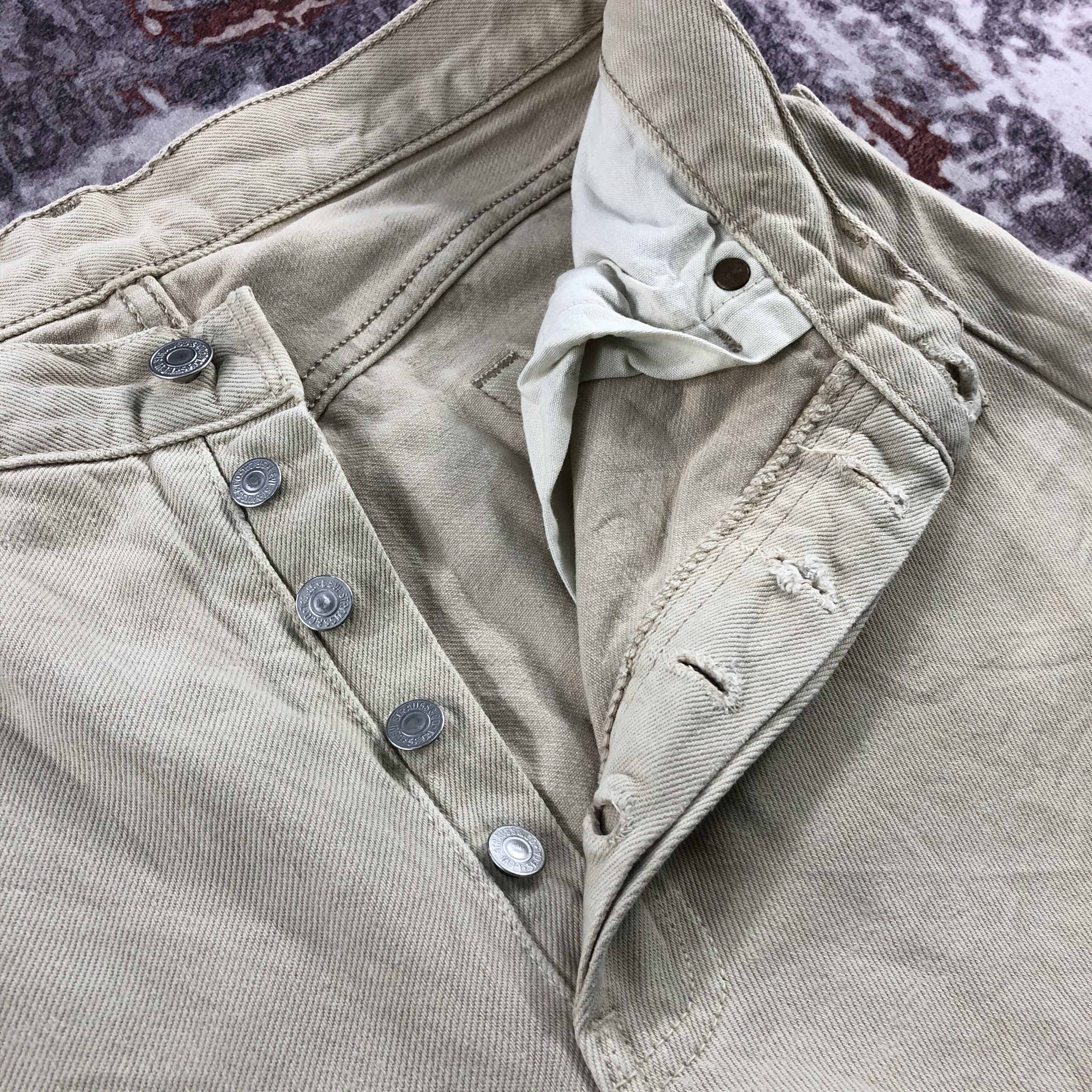 Levi's 90s Vintage Cream Levis 501 Jeans-JM2663 Size US 30 / EU 46 - 9 Thumbnail