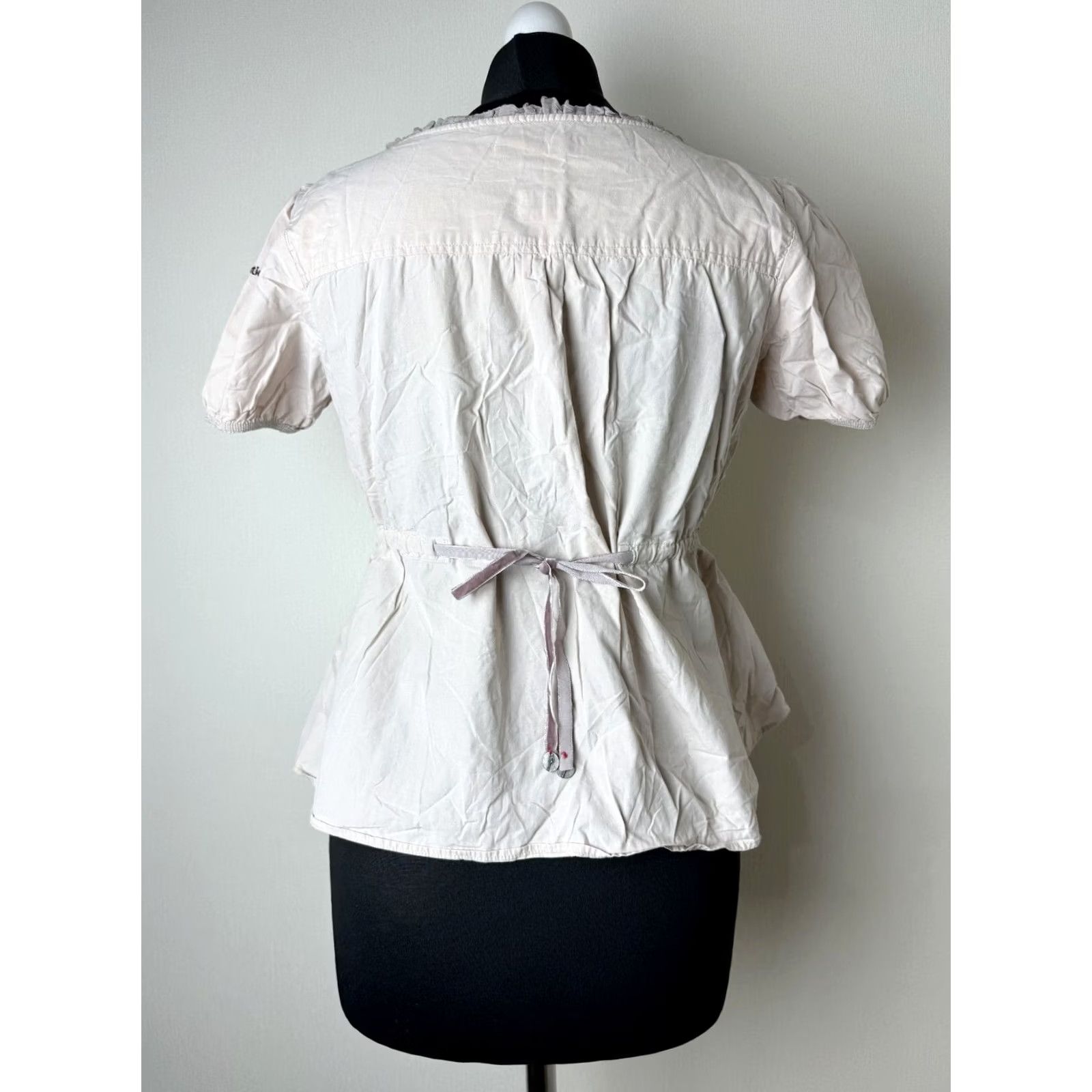 Vintage Odd Molly Blouse Shirt Womens Cotton Multicoloured Size 1 XS/S Short Sleeve 100% Cotton Size XS / US 0-2 / IT 36-38 - 7 Thumbnail