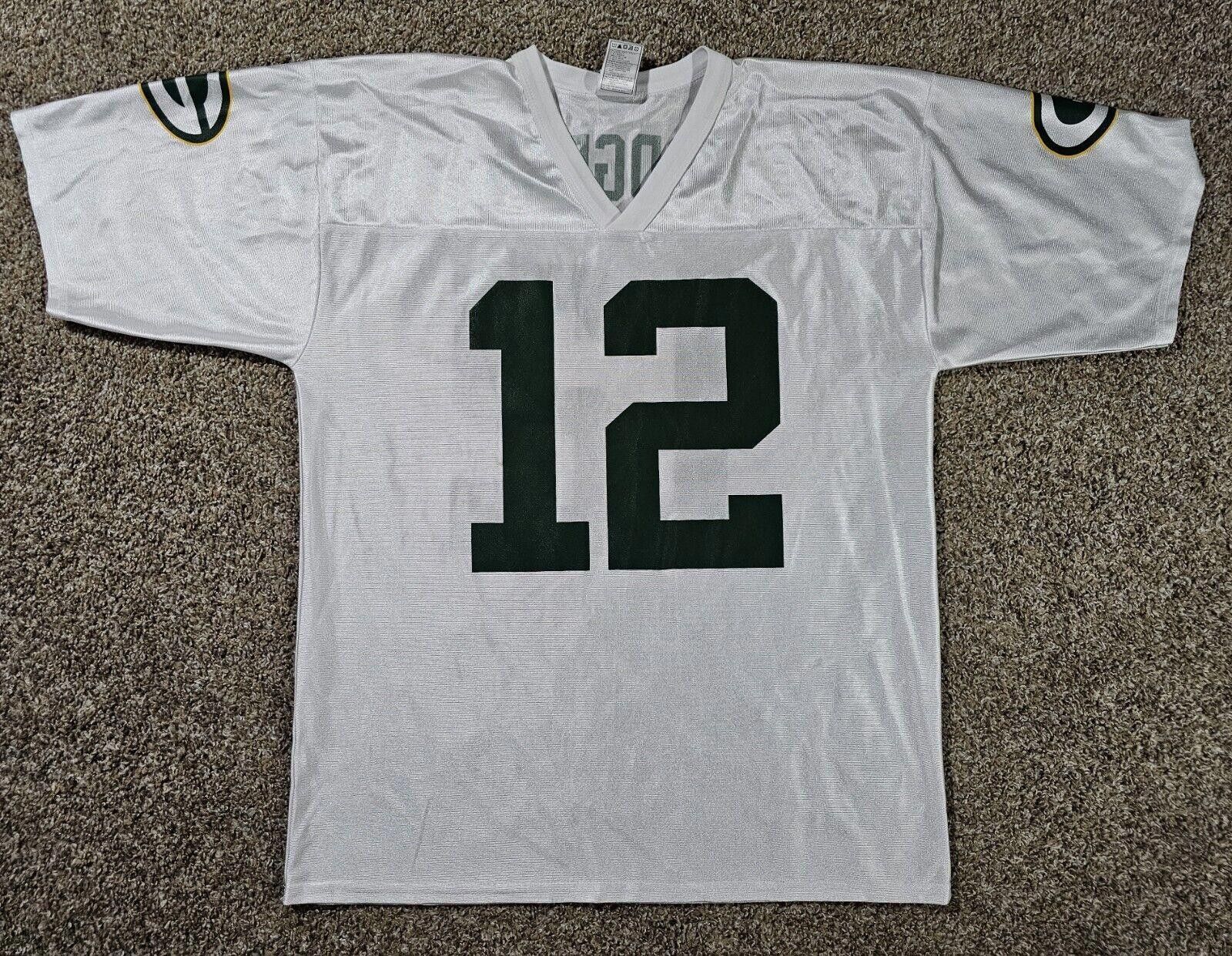 Designer NFL Jersey Green Bay Packers Aaron Rodgers #12 White L Size ONE SIZE - 1 Thumbnail