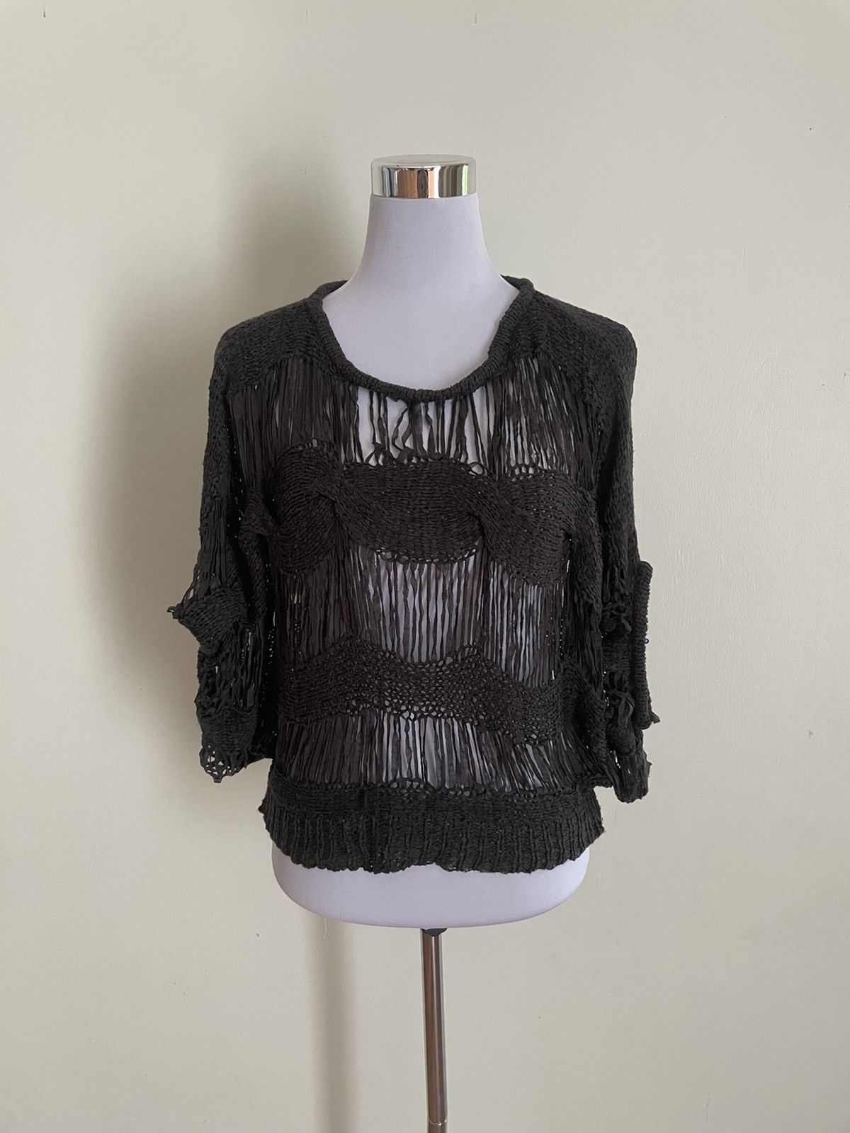 Japanese Brand Kari Ang Knit Blouse Size ONE SIZE - 1 Thumbnail