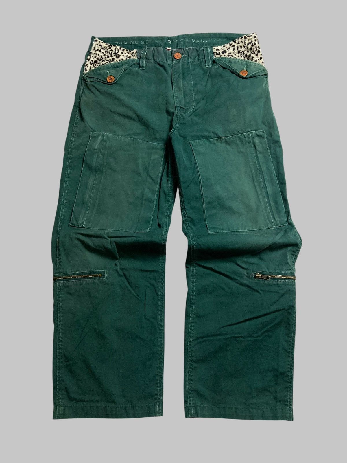 Japanese Brand HAS NO BONDARIES Cargo Pants Leopard Multi Pocket Japan Made Size US 33 - 1 Thumbnail