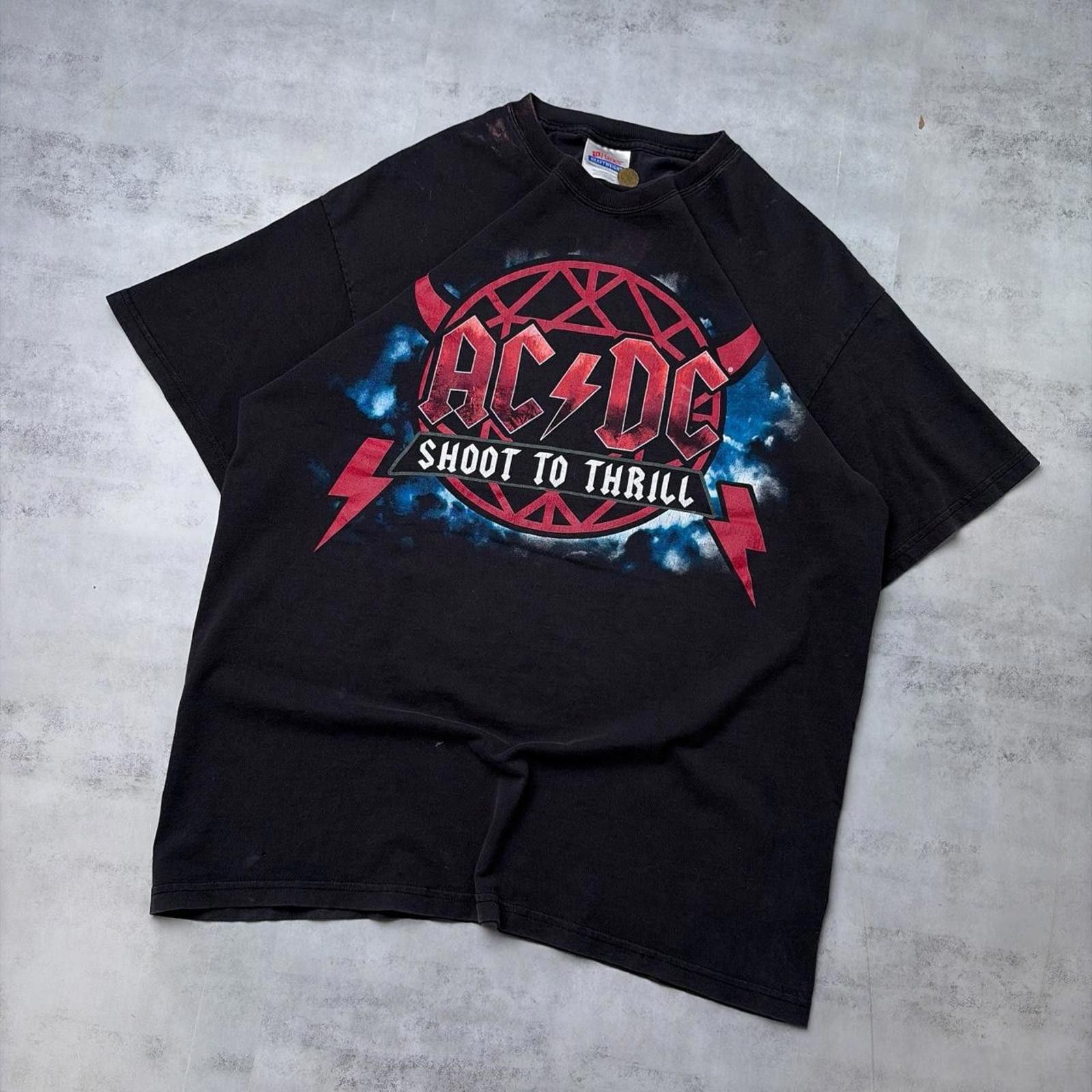 Hanes Vintage ACDC Shoot To Thrill Grunge Rock Tour T-Shirt Size US L / EU 52-54 / 3 - 2 Thumbnail