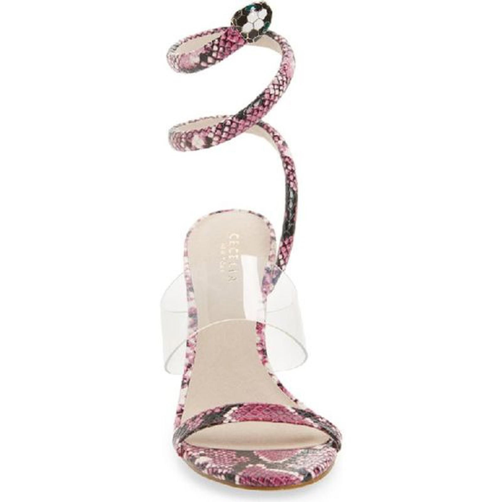 Other Cecelia New York Sabrina Snake Wrap Heels – Dragon Fruit Size US 8 / IT 38 - 2 Thumbnail