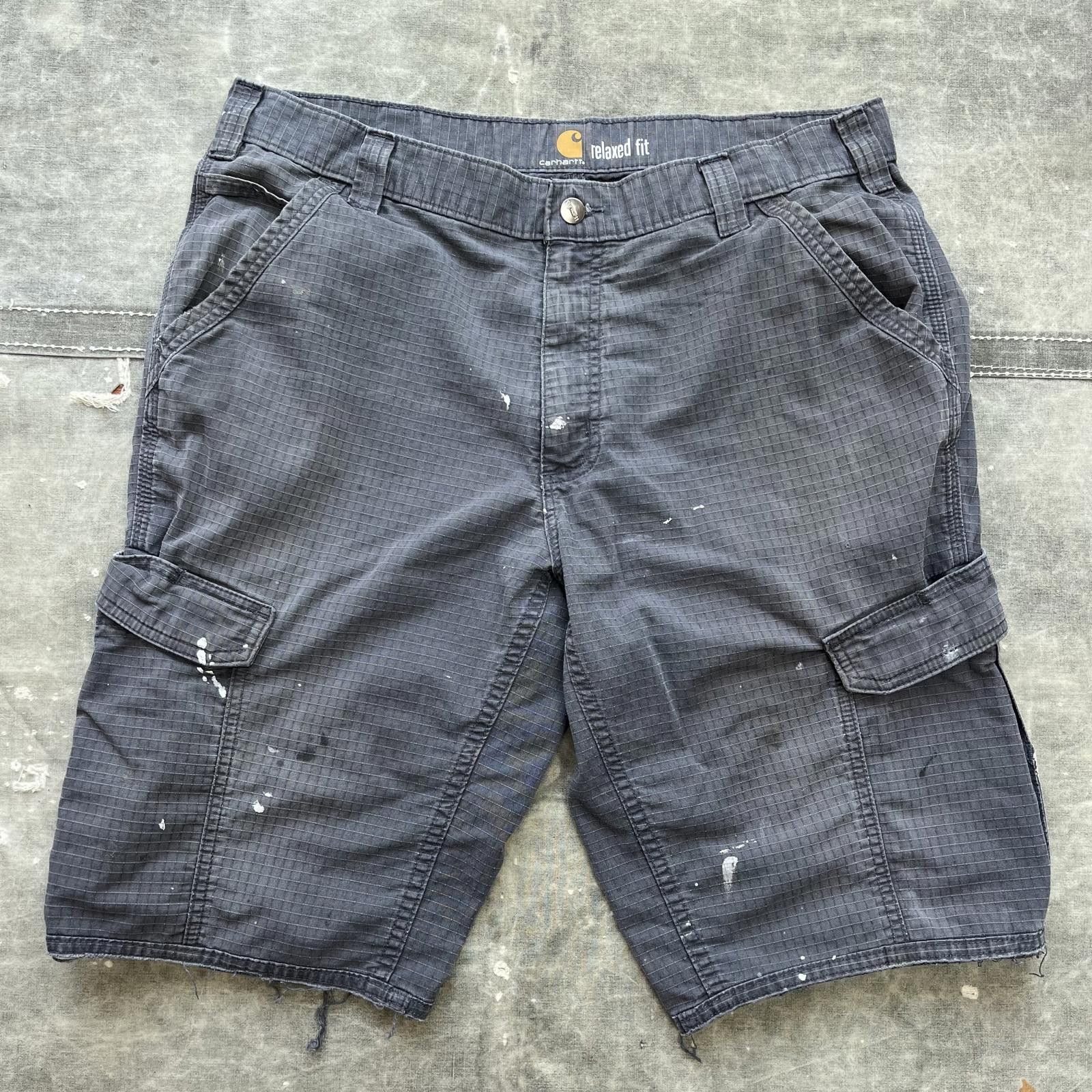 Carhartt × Vintage Vintage Y2K Distressed Carhartt Cargo Workwear Shorts Size US 36 / EU 52 - 1 Thumbnail