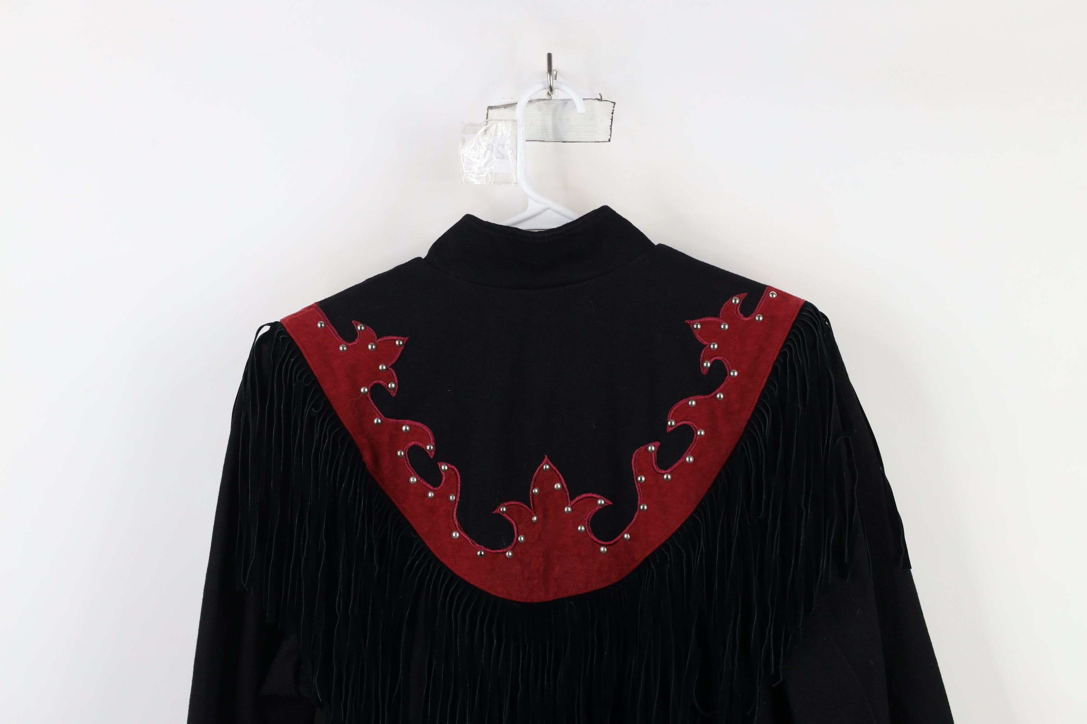 Vintage Vintage 90s Rockabilly Suede Fringed Denim Jacket USA Size L / US 10 / IT 46 - 13 Thumbnail