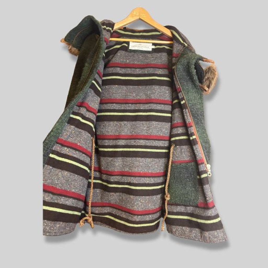 The Unbranded Brand Artisan de Luxe Toggle Coat Faux Fur Hood Green M Size US M / EU 48-50 / 2 - 4 Thumbnail