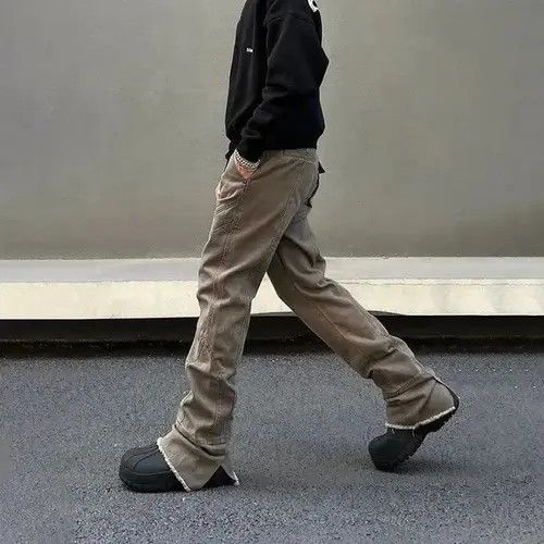 Japanese Brand Jeans Men Street Y2k Fashion Trousers Autumn Winter Casual Size US 26 / EU 42 - 2 Thumbnail