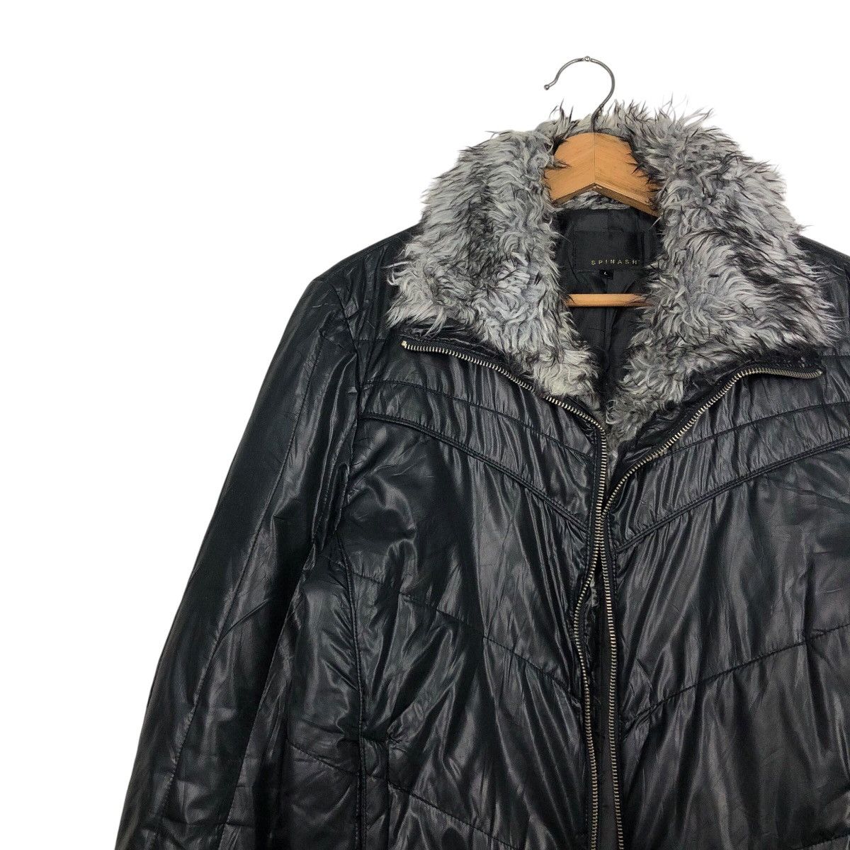 Japanese Brand 📌Vintage Light Puffer Jacket Spinash Mink Fur Hoodie Size US L / EU 52-54 / 3 - 8 Thumbnail