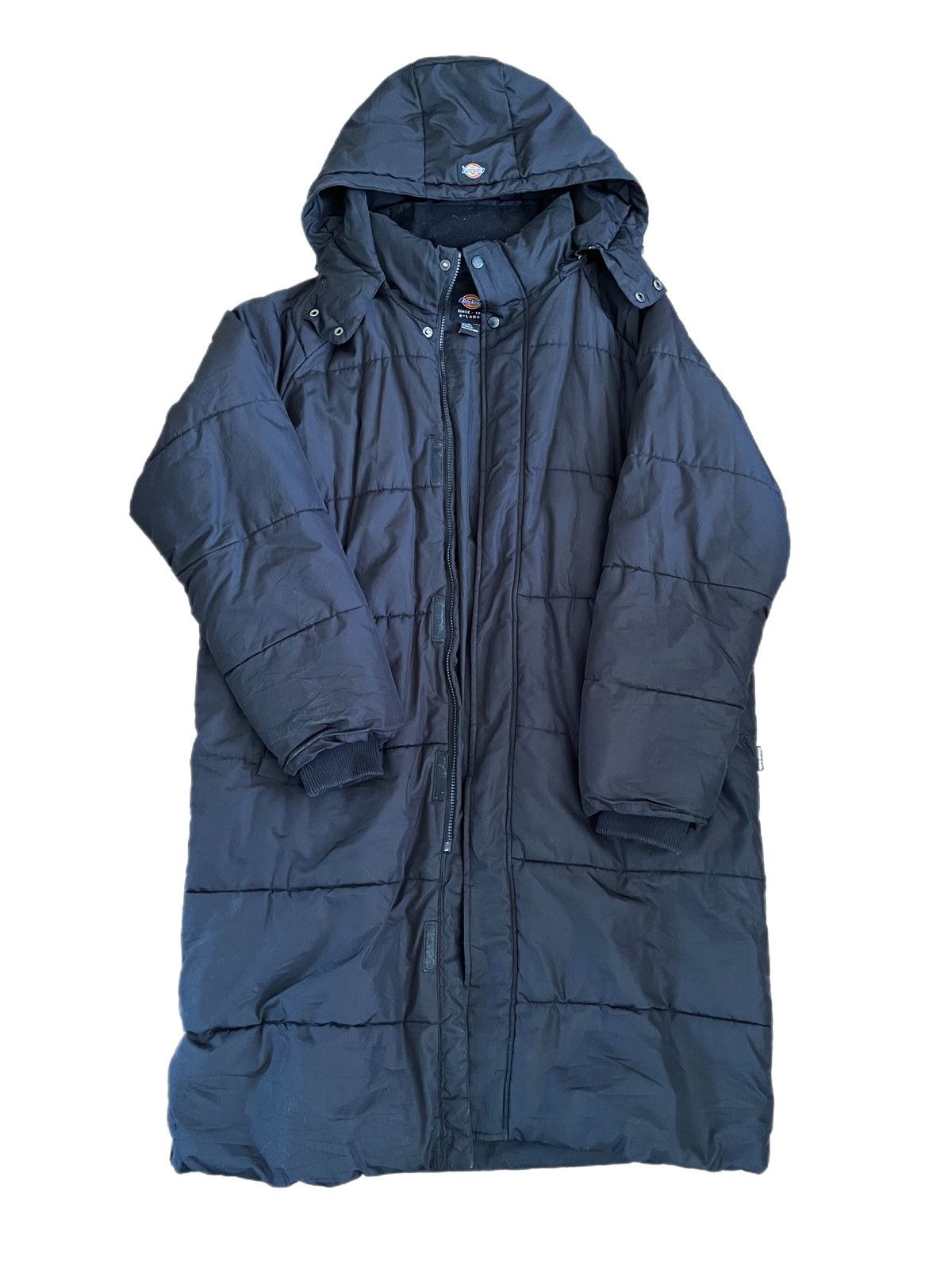 Quilted Long Coat with Detachable Hood