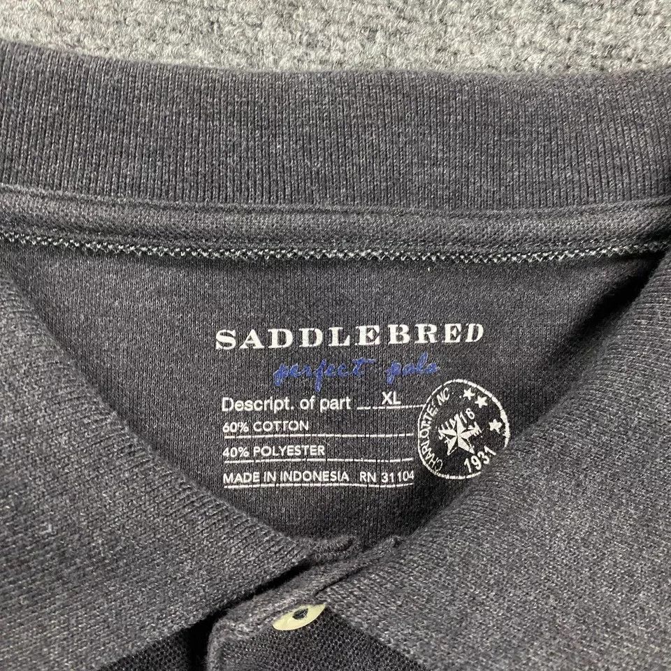 Saddlebred Saddlebred Polo Shirt Mens Extra Large Gray Golf Cotton Size US XL / EU 56 / 4 - 3 Thumbnail