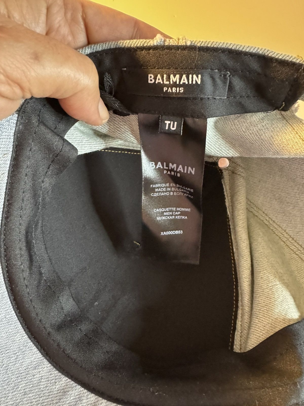 Balmain Balmain cap blue jean denim monogram embroidered logo NWT Size ONE SIZE - 7 Thumbnail