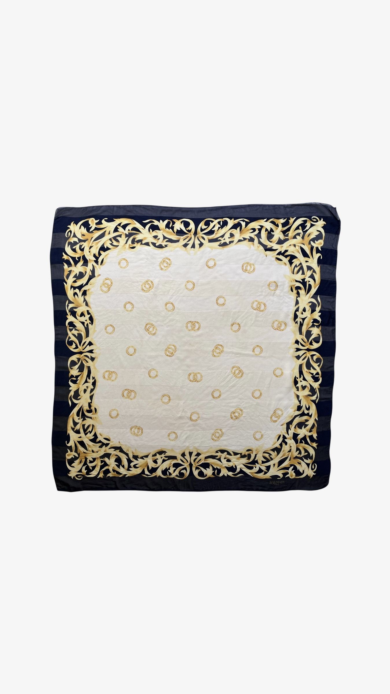 Balmain Vintage 90s Pierre Balmain Coin Abstract Floral Silk Scarf Size ONE SIZE - 1 Thumbnail