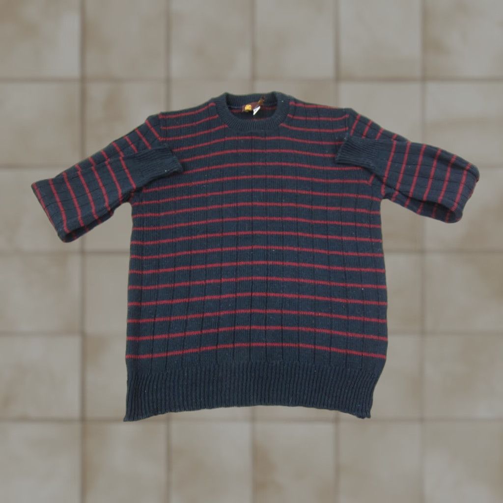 Vintage VINTAGE McLochland Sweater Mens L Blue Striped Wool Slim Crew Knit Pullover 90s United States Industry: Casual Size US L / EU 52-54 / 3 - 1 Thumbnail