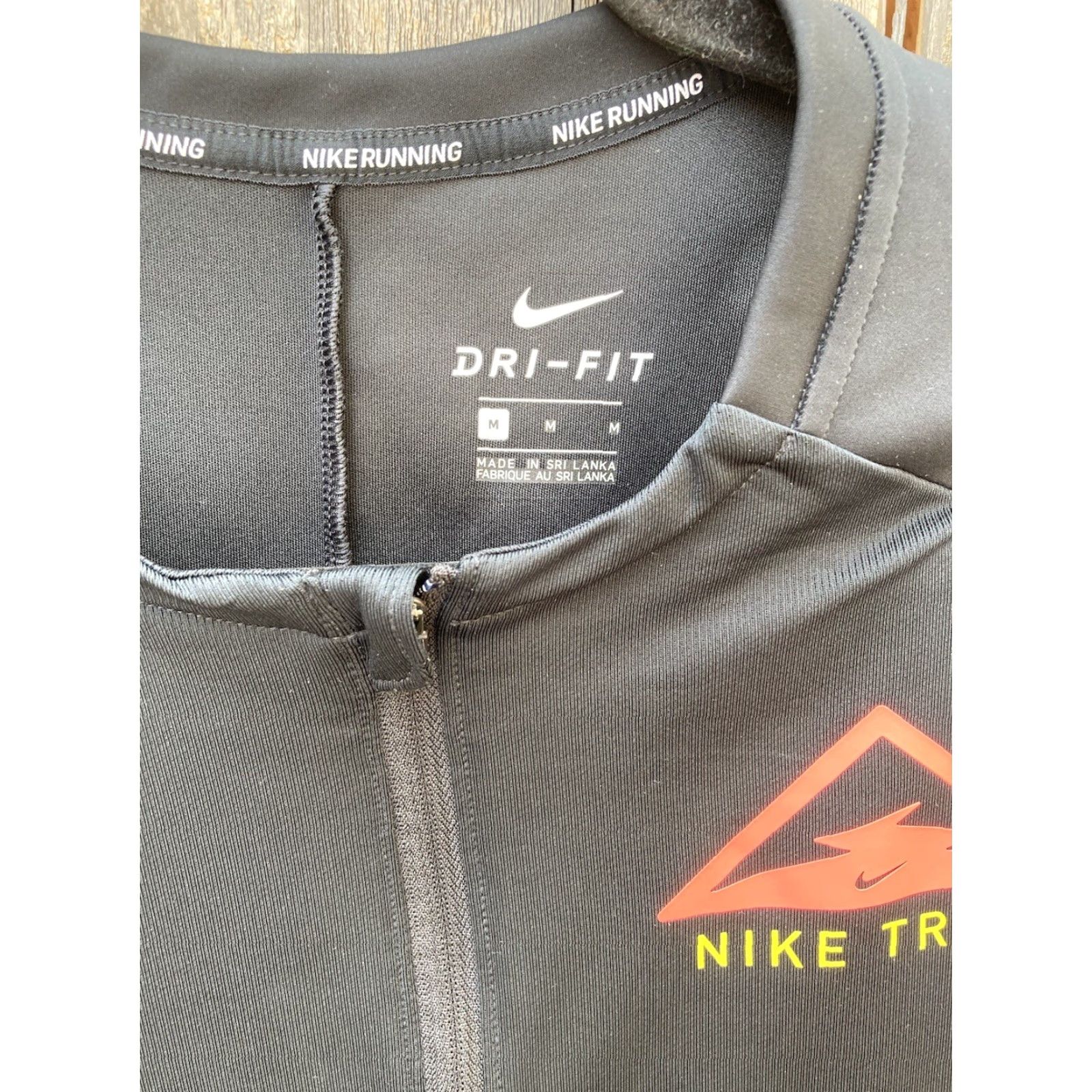 Nike Men's Nike Running Dri-Fit Wind Trail Jacket Black M Half-Zip Nike Running Jacket Mens Size US M / EU 48-50 / 2 - 4 Thumbnail