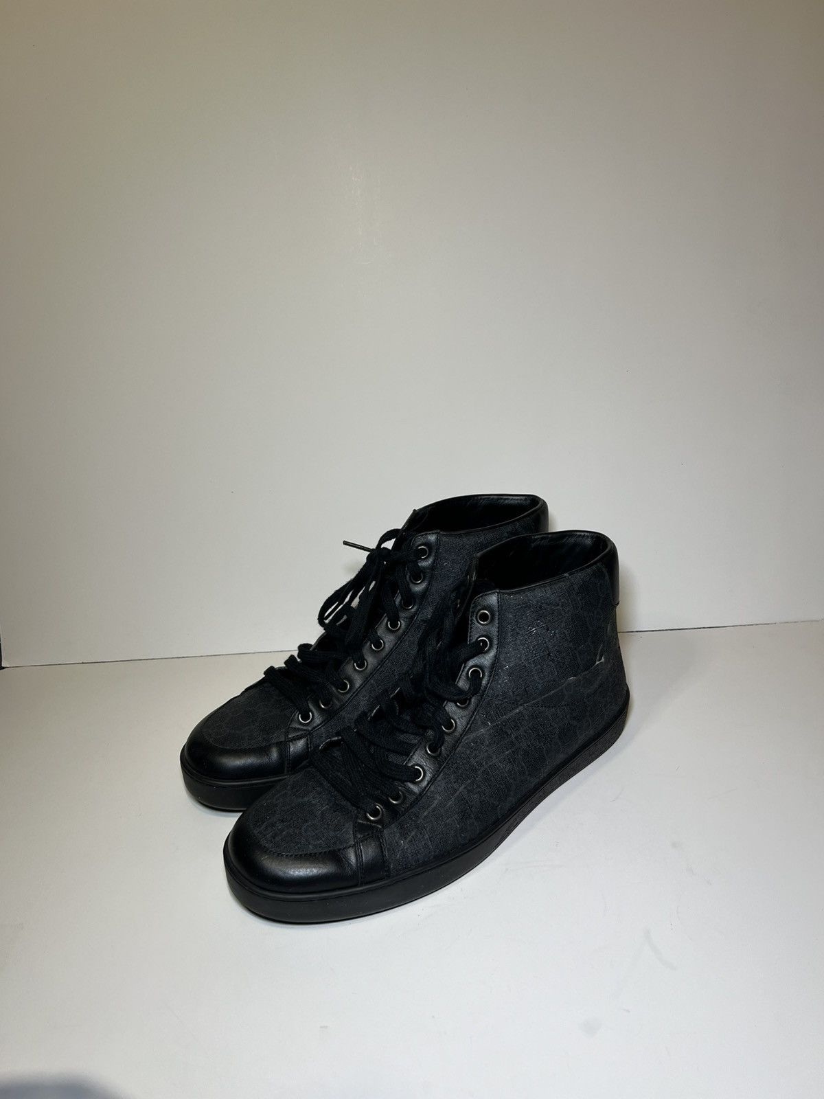 Gucci Gucci Brooklyn GG Supreme high-top sneaker in black leather Size US 10 / EU 43 - 1 Thumbnail