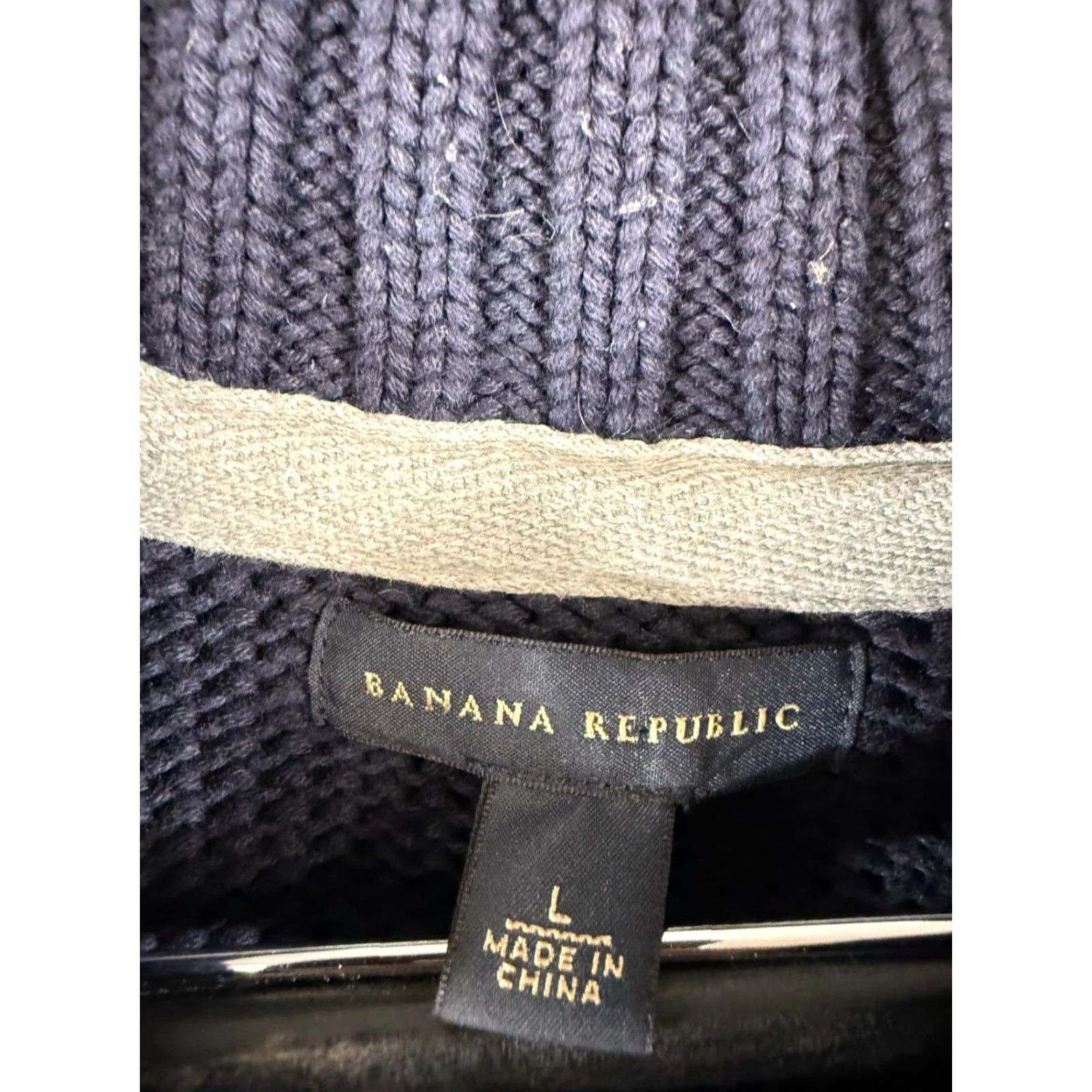 Banana Republic Banana Republic Sweater Mens L Blue Gray Striped Knit Button Front Cardigan Size US L / EU 52-54 / 3 - 5 Thumbnail