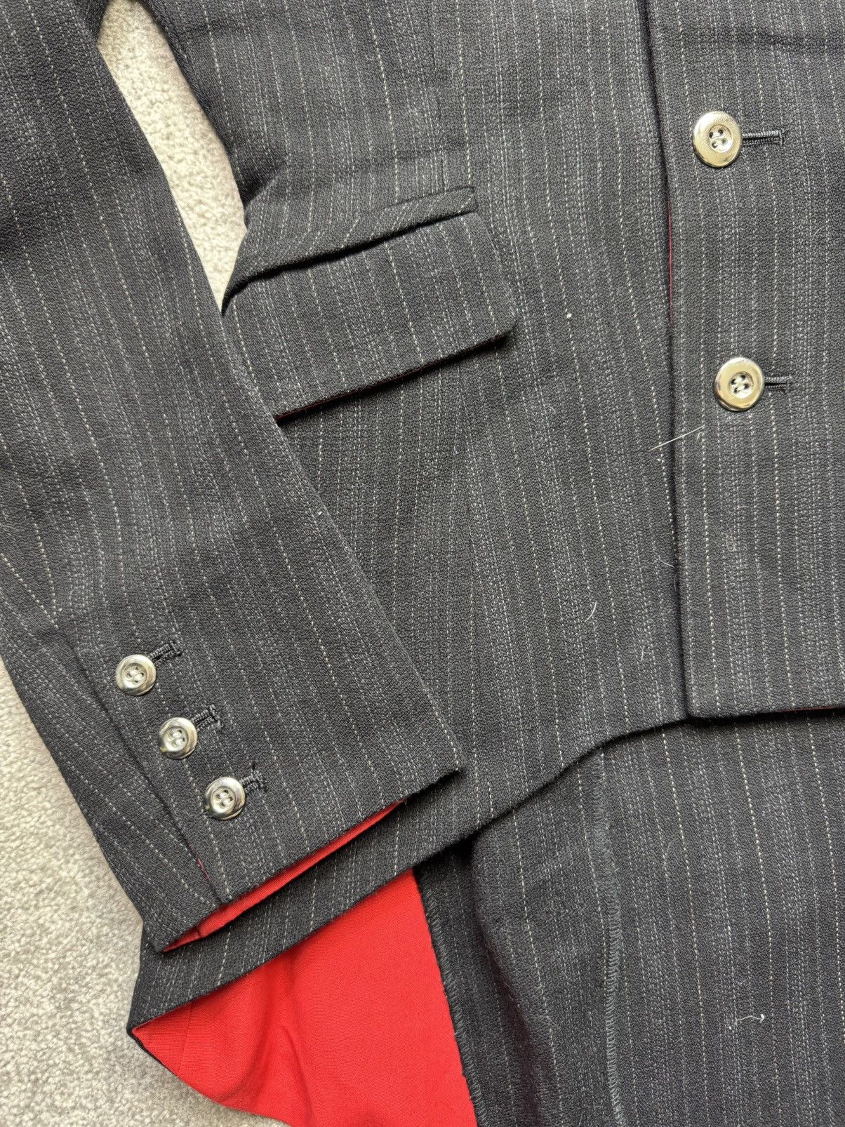 20471120 20471120 1999 shrimp blazer jacket pinstripe with shrimp tai Size M / US 6-8 / IT 42-44 - 2 Thumbnail