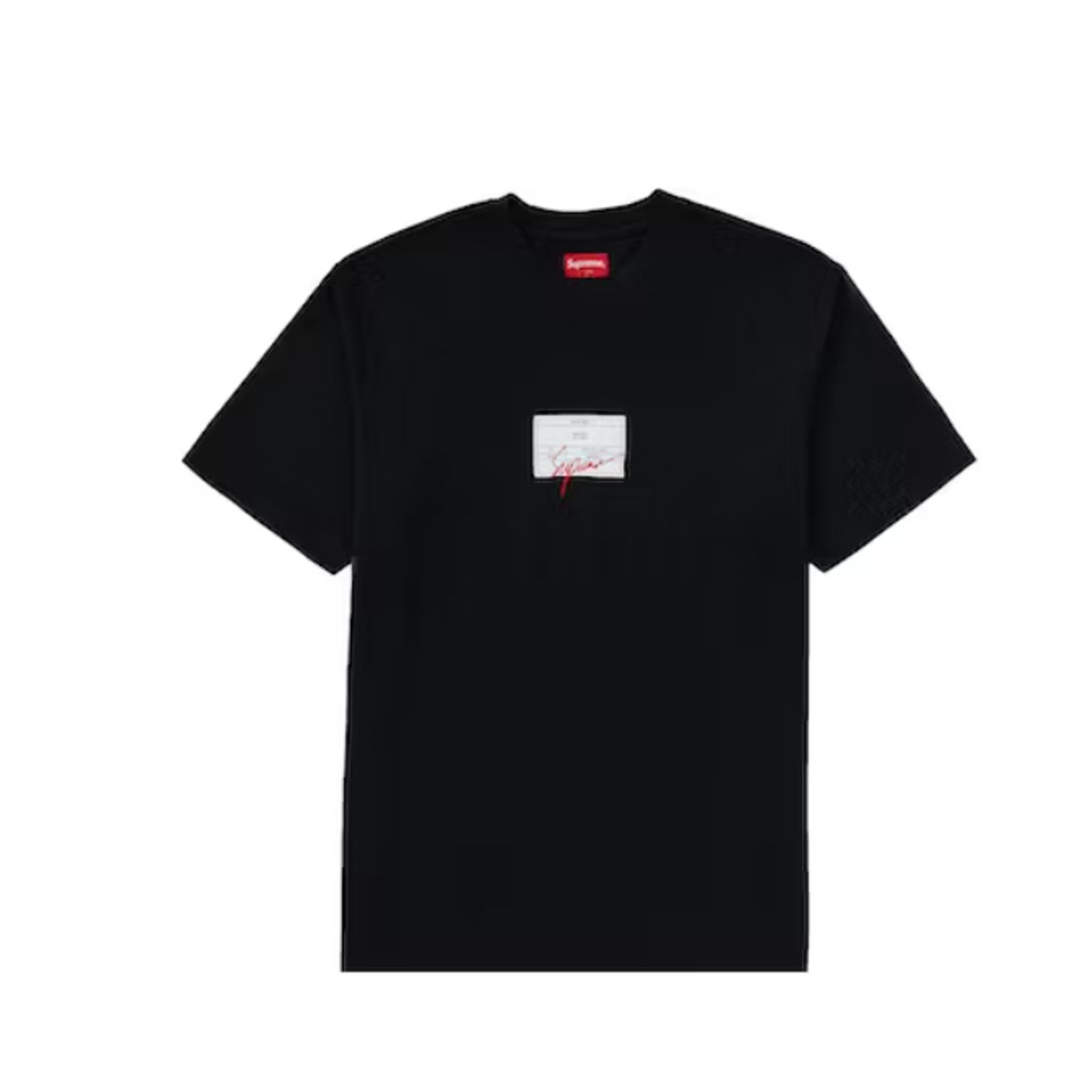 image of Supreme Signature Label T-Shirt Tee XL Black New Logo, Men's