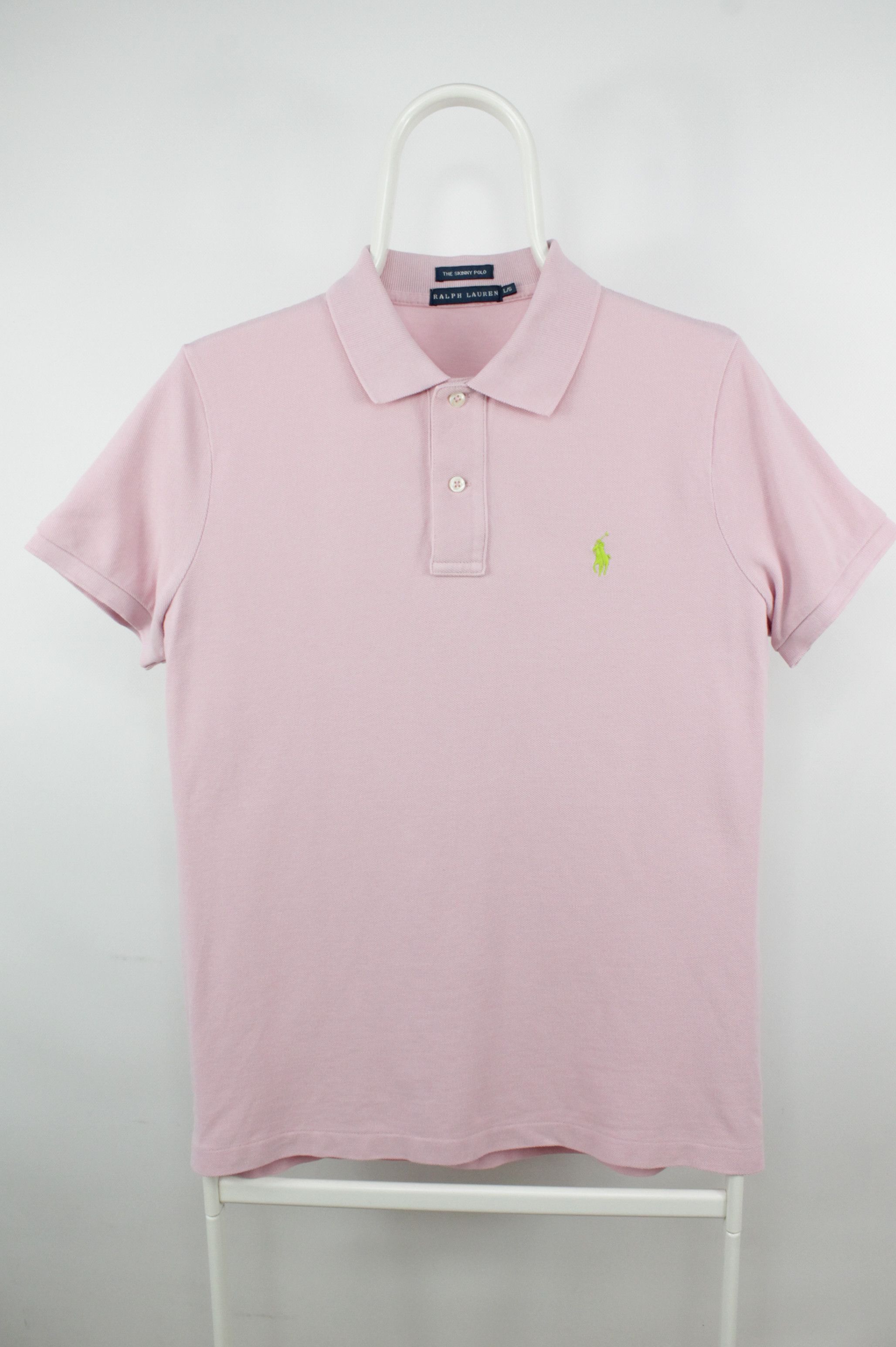 Polo Ralph Lauren × Ralph Lauren × Vintage Vintage Ralph Lauren Pink Cotton The Skinny Polo Women's Size L / US 10 / IT 46 - 1 Thumbnail
