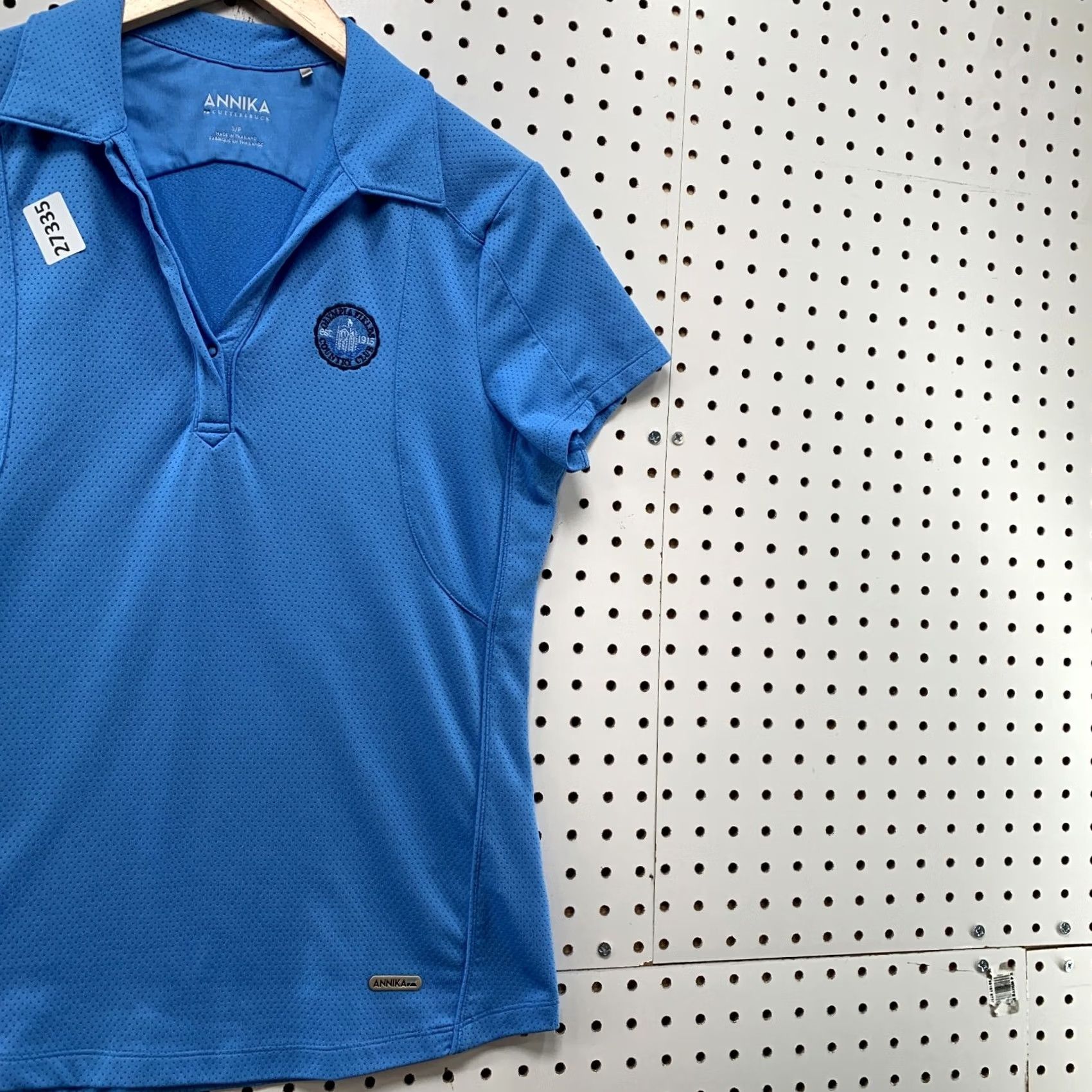 Vintage ANNIKA Polo Shirt Blue V Neck Small Womens Shirt Size S / US 4 / IT 40 - 4 Thumbnail