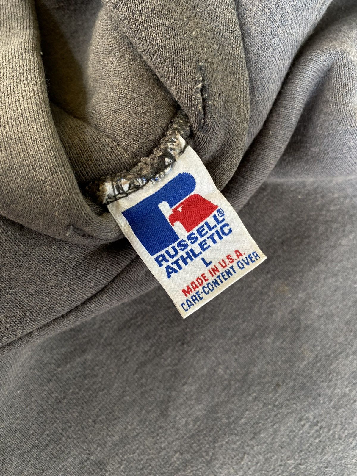 Russell Athletic Vintage 1990’s Russell Athletic Slate Grey Blank Hoodie Size US L / EU 52-54 / 3 - 4 Thumbnail