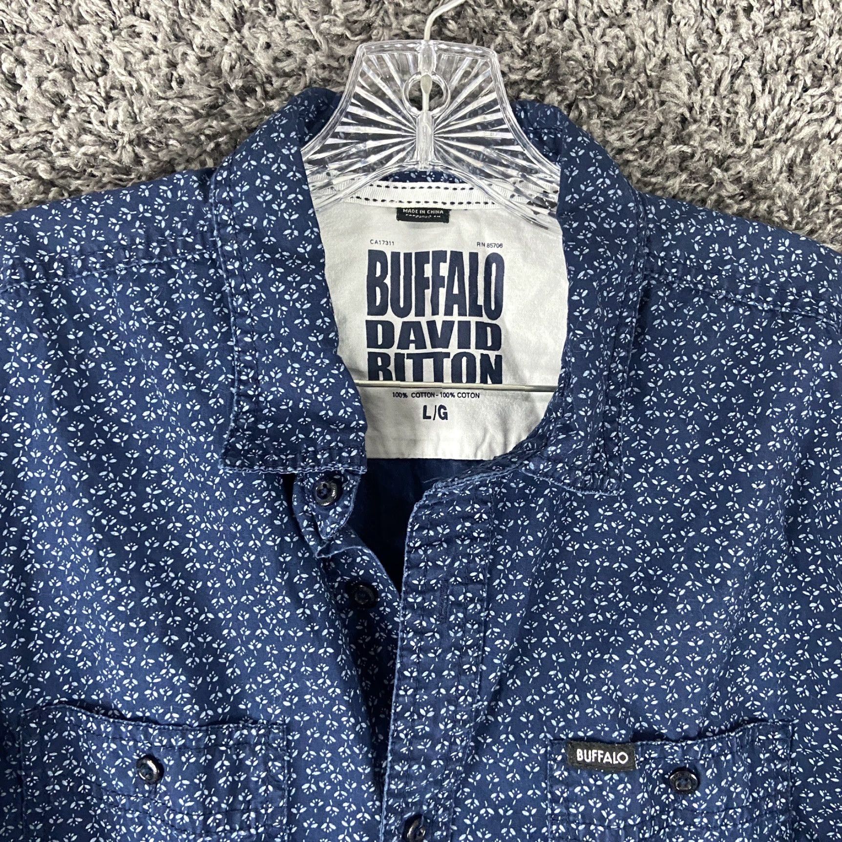 Buffalo David Bitton VINTAGE Buffalo David Bitton Blue Floral Button-Up Shirt L Men Large Blue Floral Long Sleeve Mens L Size US L / EU 52-54 / 3 - 5 Thumbnail