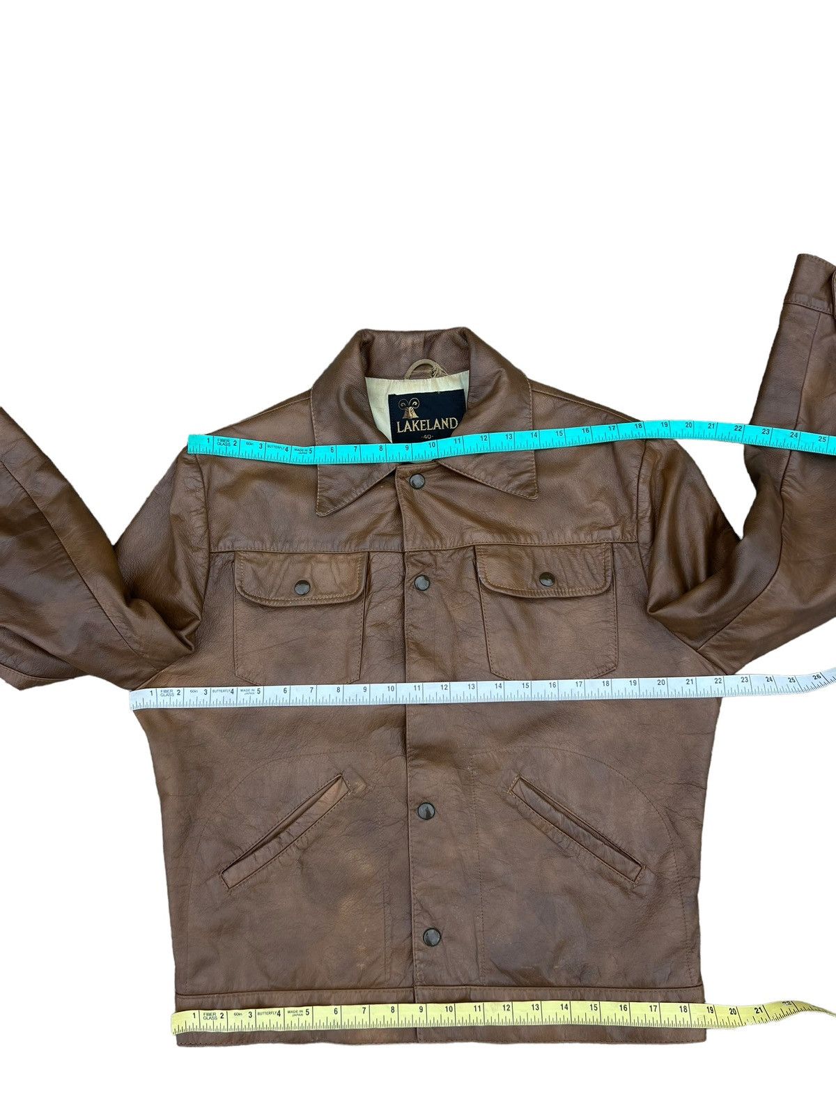 Leather Vintage 60s 70s Lakeland Patina Brown Trucker Leather Jacket Size US M / EU 48-50 / 2 - 3 Thumbnail