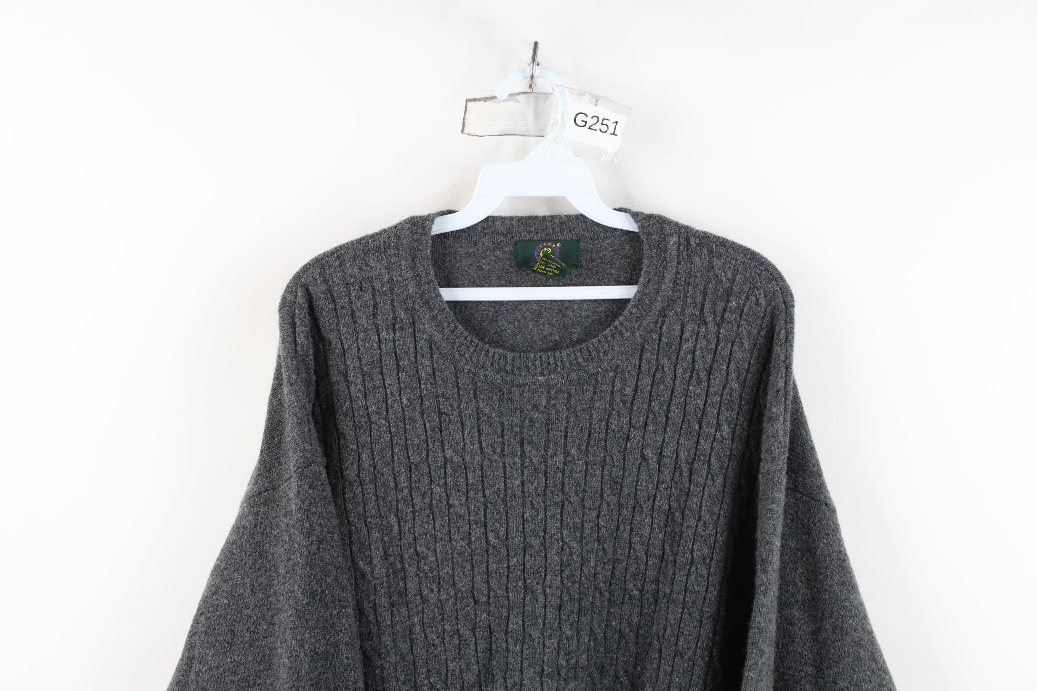 Vintage Vintage 90s Streetwear Wool Chunky Cable Knit Sweater Gray Size US XXL / EU 58 / 5 - 2 Thumbnail