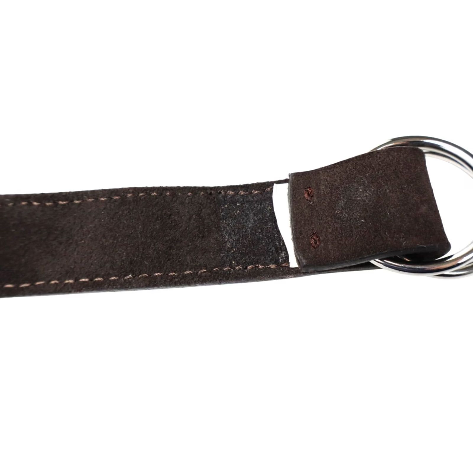 Suitsupply SUITSUPPLY Belt Men's ONE SIZE Suede Look Brown Double Round Buckle Size ONE SIZE - 6 Thumbnail