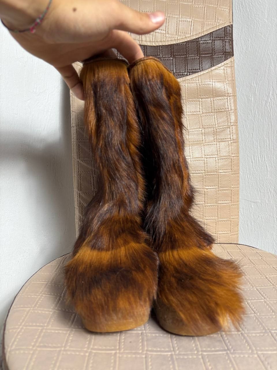 Yeti Yeti FUR Stivali Scarponi Y2K Avant Garde Vintage Boots Size US 7.5 / IT 37.5 - 3 Thumbnail