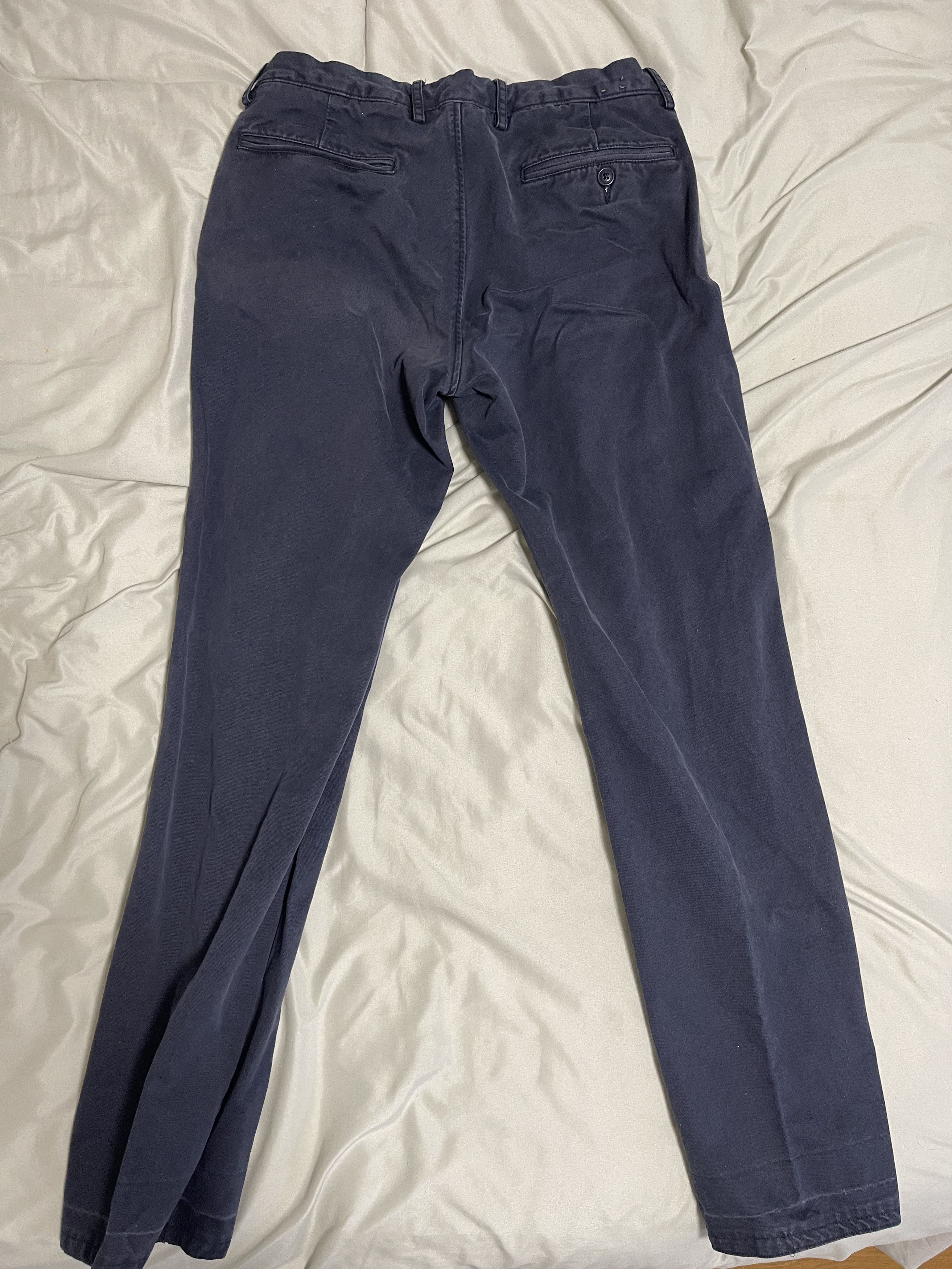 J.Crew J.Crew Mens 30"W×30"L Navy Blue Chino Pants 100% Cotton Size US 30 / EU 46 - 2 Thumbnail