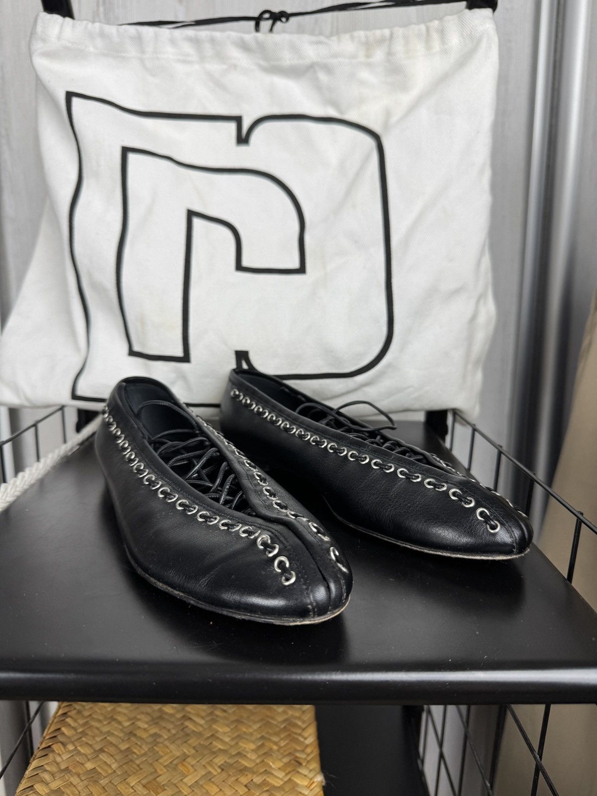 Paco Rabanne Paco Rabanne black leather ballet flats ballerina w dust bag Size US 6 / IT 36 - 4 Thumbnail